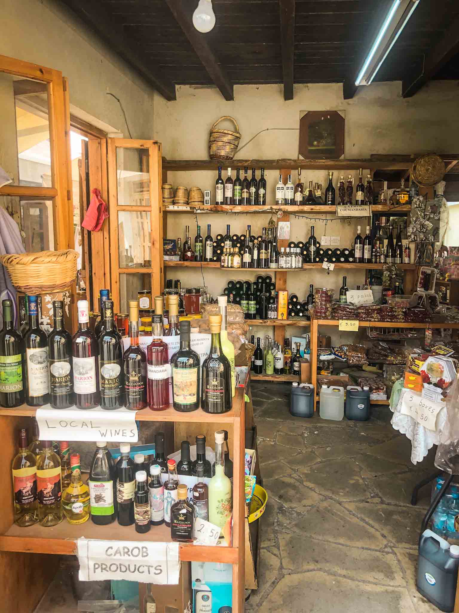 Local goods' shop in Omodos village