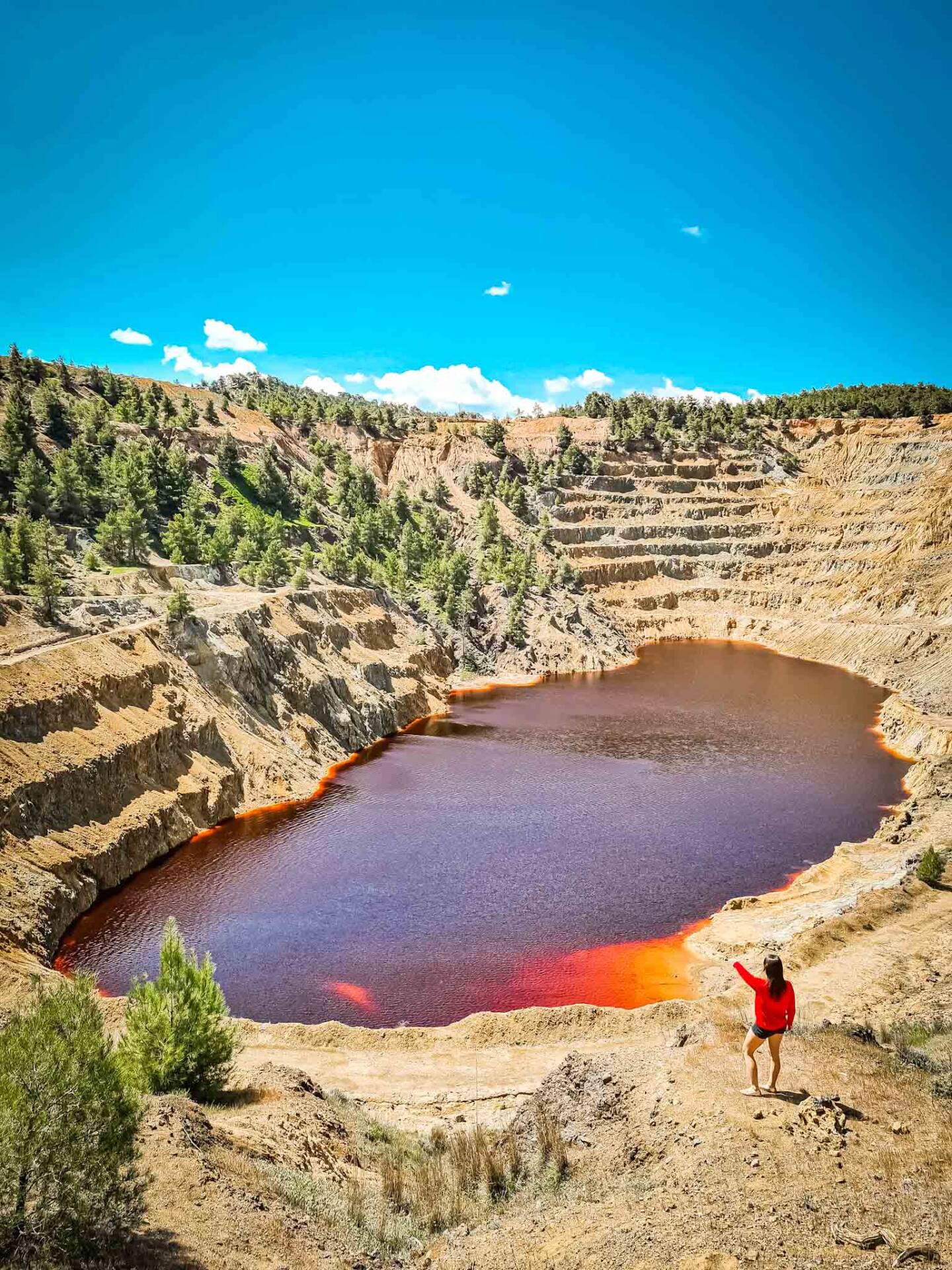 Mitsero Red lake in Cyprus