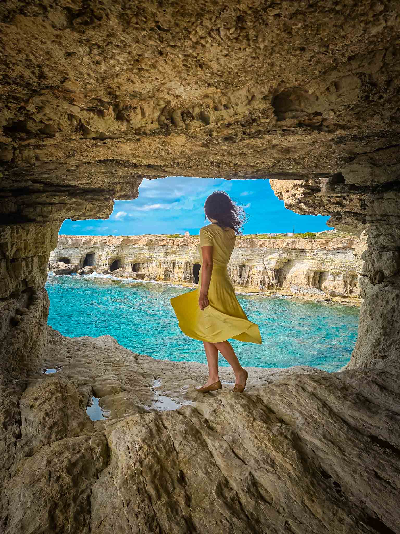 Instagram spots in Cyprus: Sea Caves Cape Greco Ayia Napa Cyprus