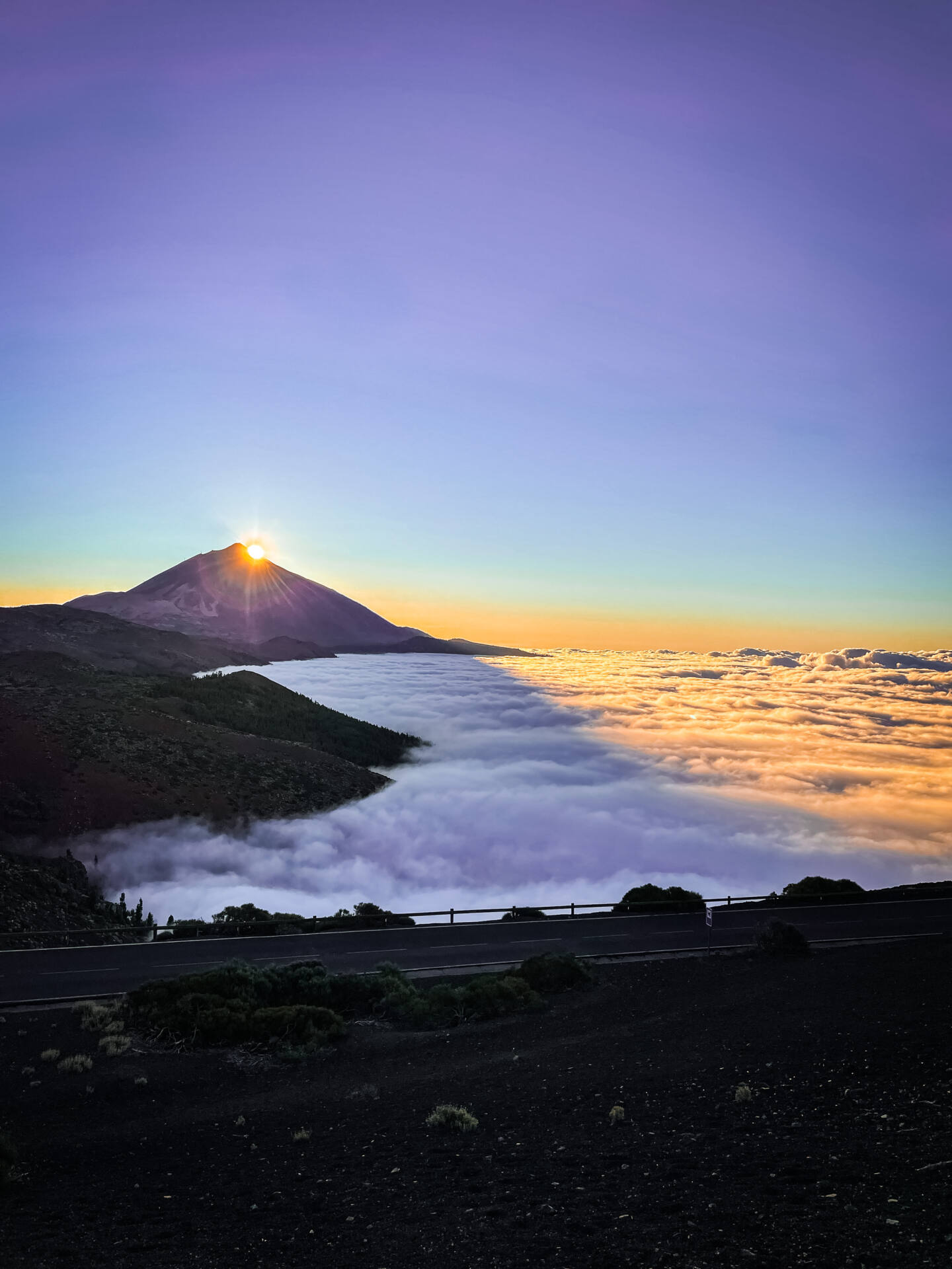 Teide volcano at the sunset