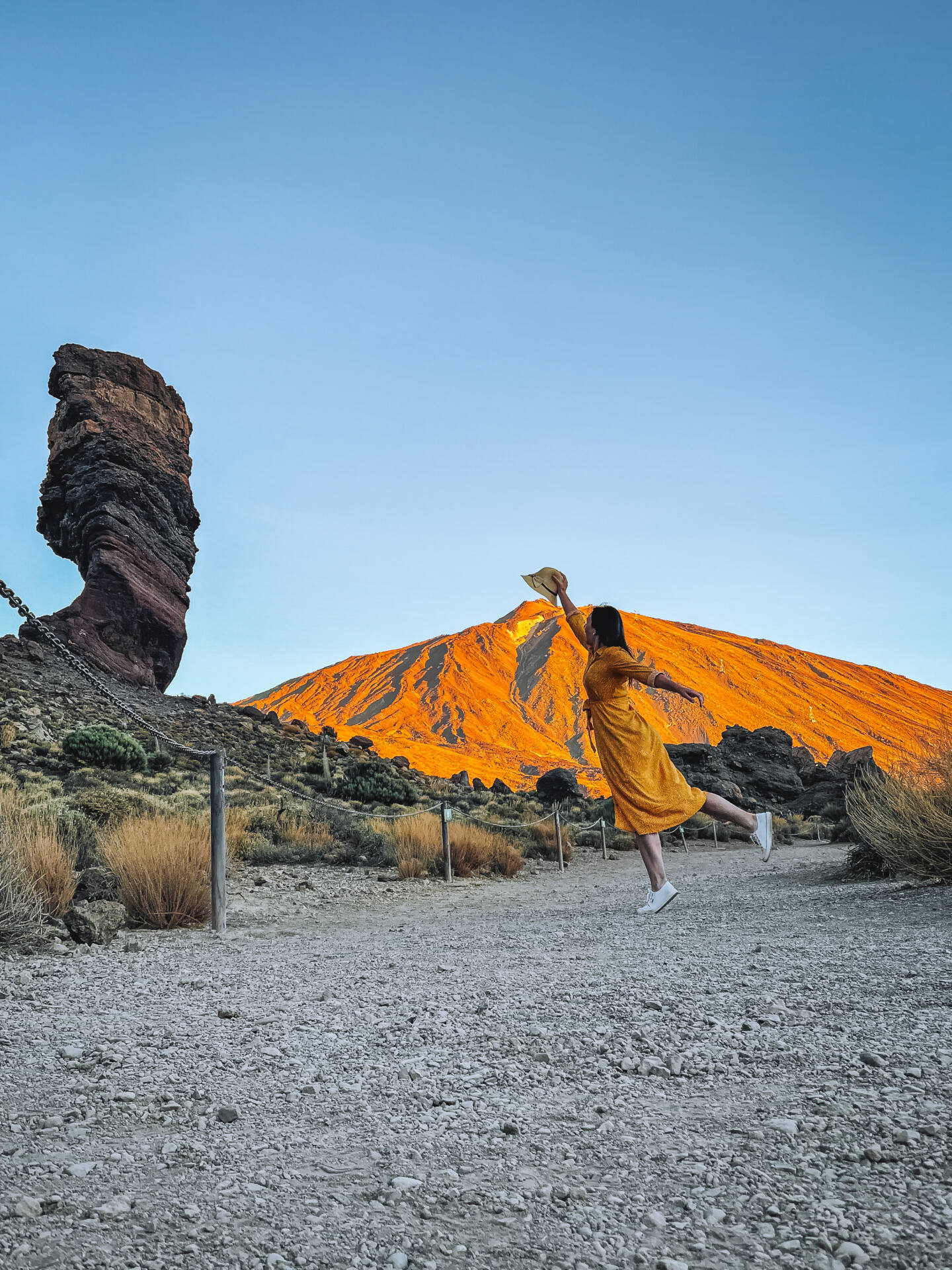 Unique places in Tenerife:Teide volcano from Roque Cinchado