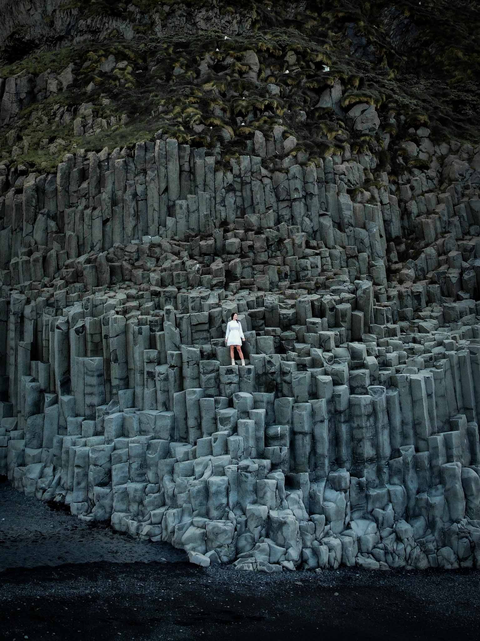 Iceland Instagram spots - Basalt columns in Iceland - Reynisfjara black beach