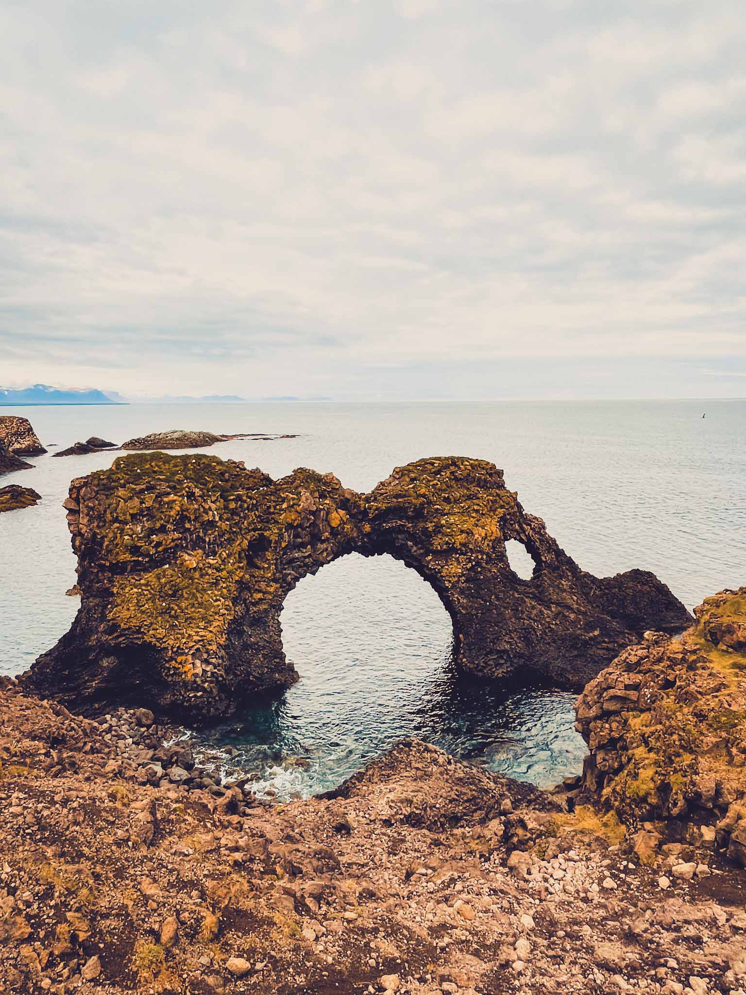 Natural stone arches in Iceland - Gatklettur - the Arch Rock at Arnarstapi