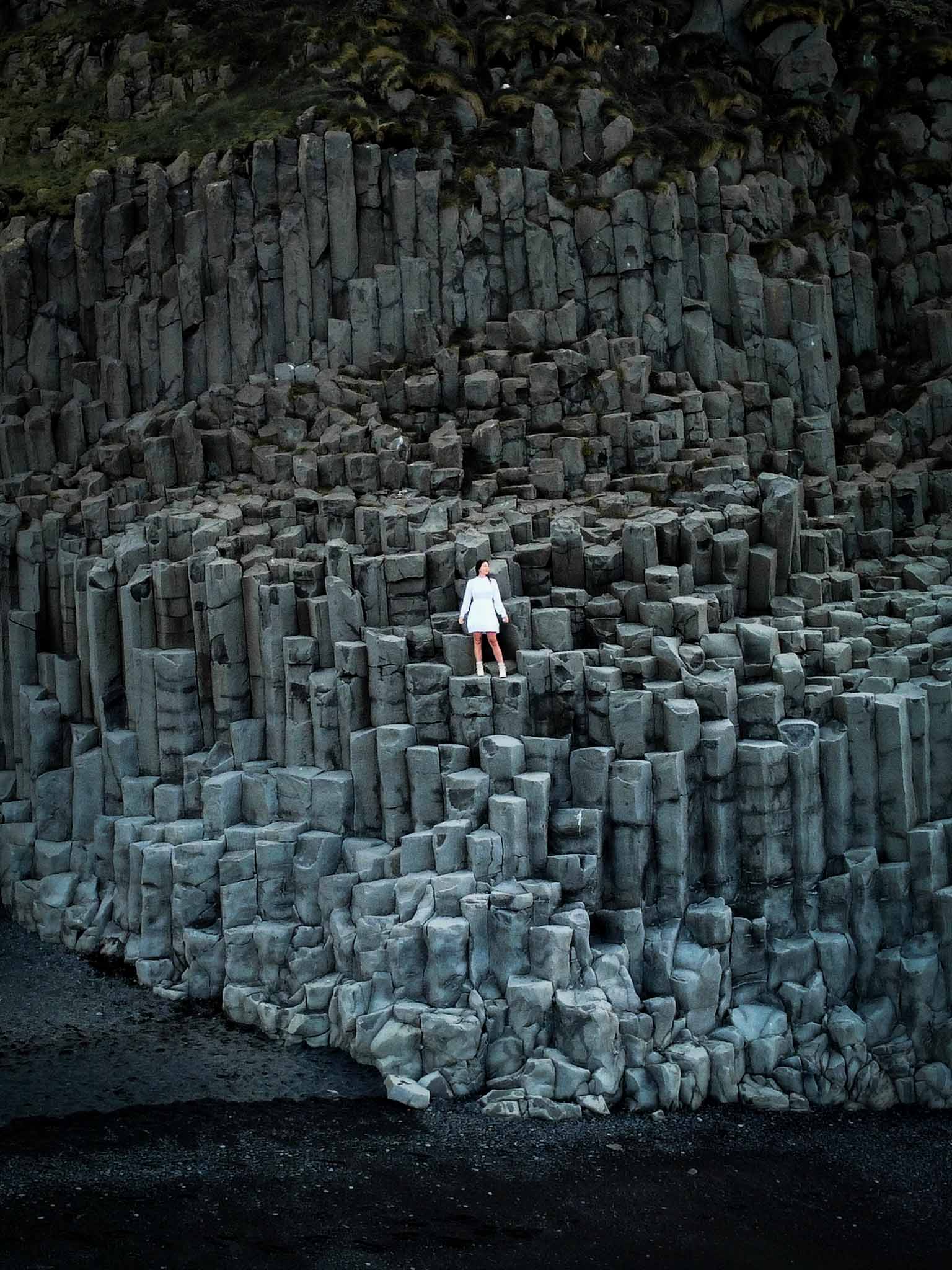 Basalt columns in Iceland - Reynisfjara black beach