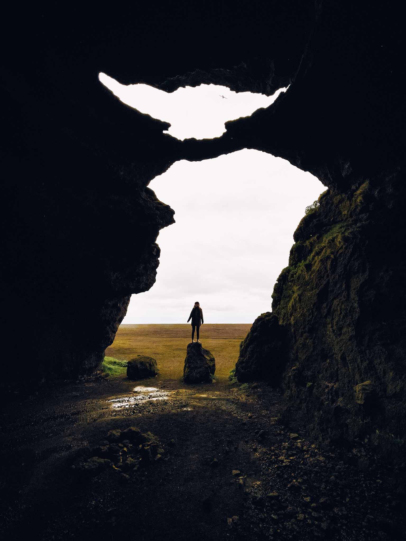 Unique rock formations in Iceland - the Yoda cave