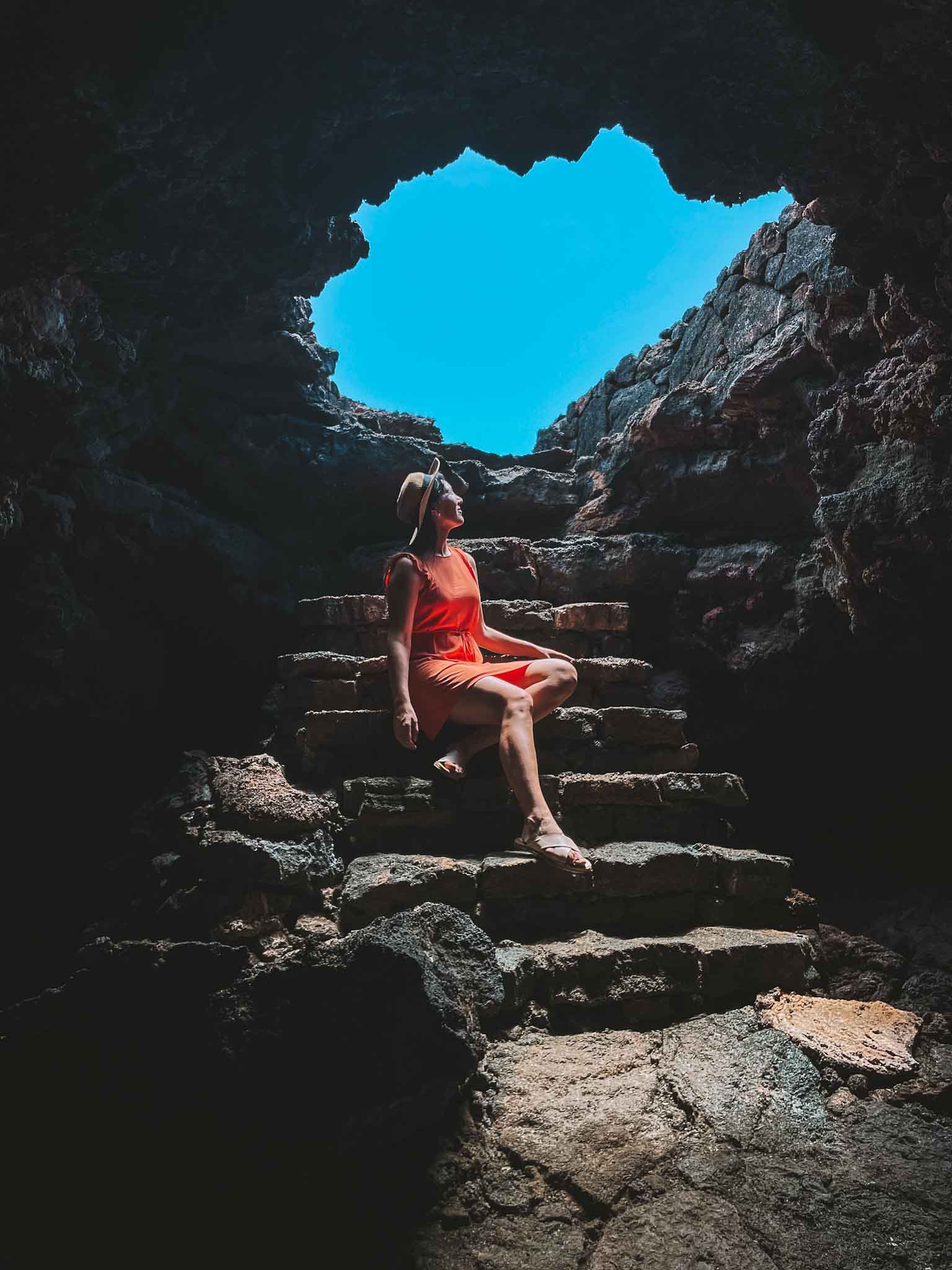 Hidden gems and secret spots in El Hierro - lava tube at Faro de Orchilla