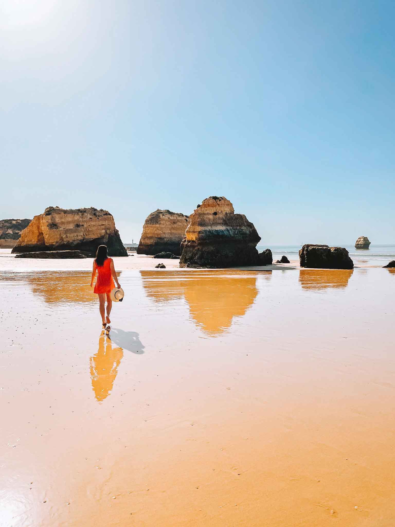 Best Instagram spots in Algarve in Portugal - Praia dos Três Castelos