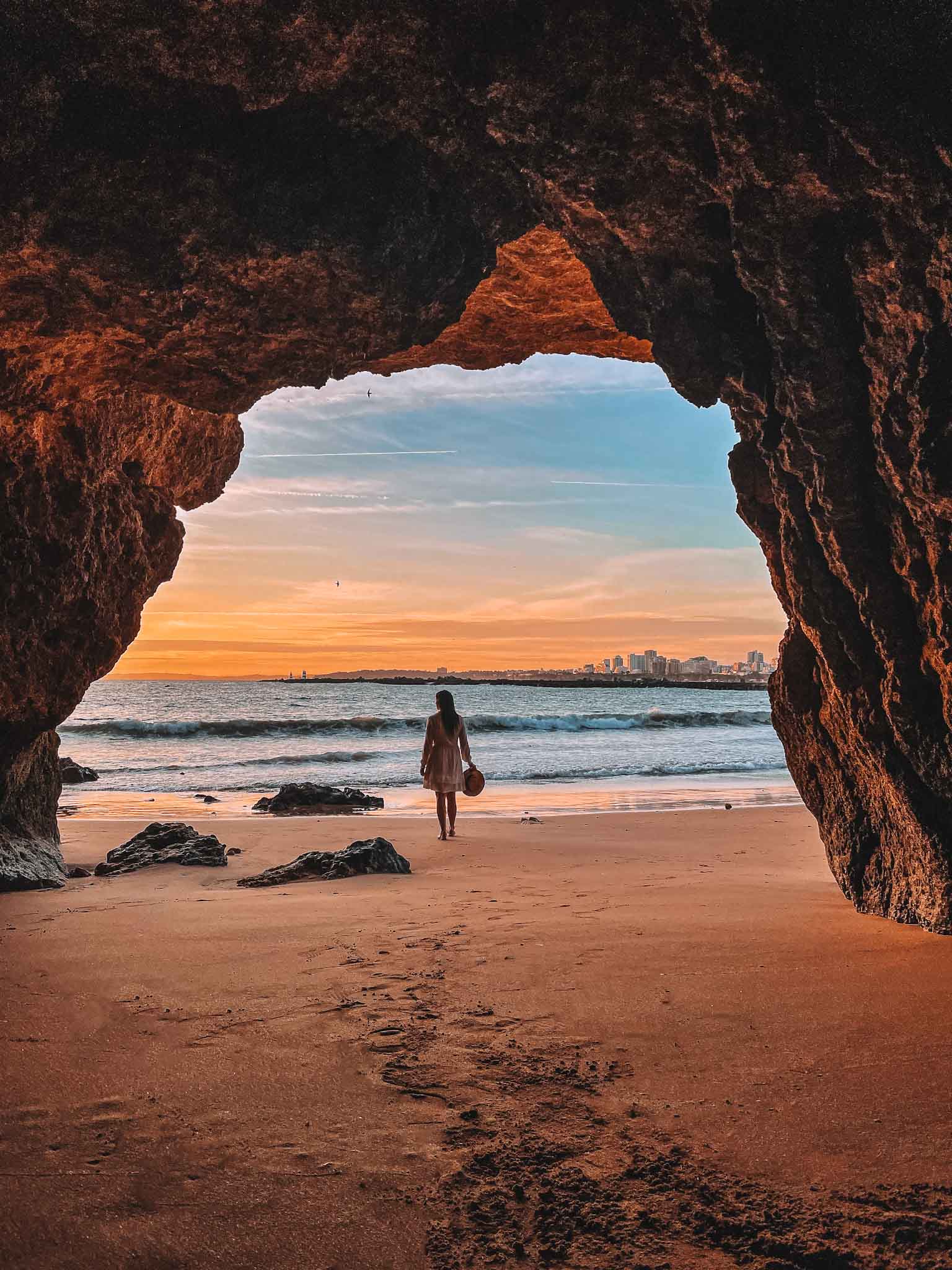 Caves and algars in Algarve Portugal - Praia do Pintadinho