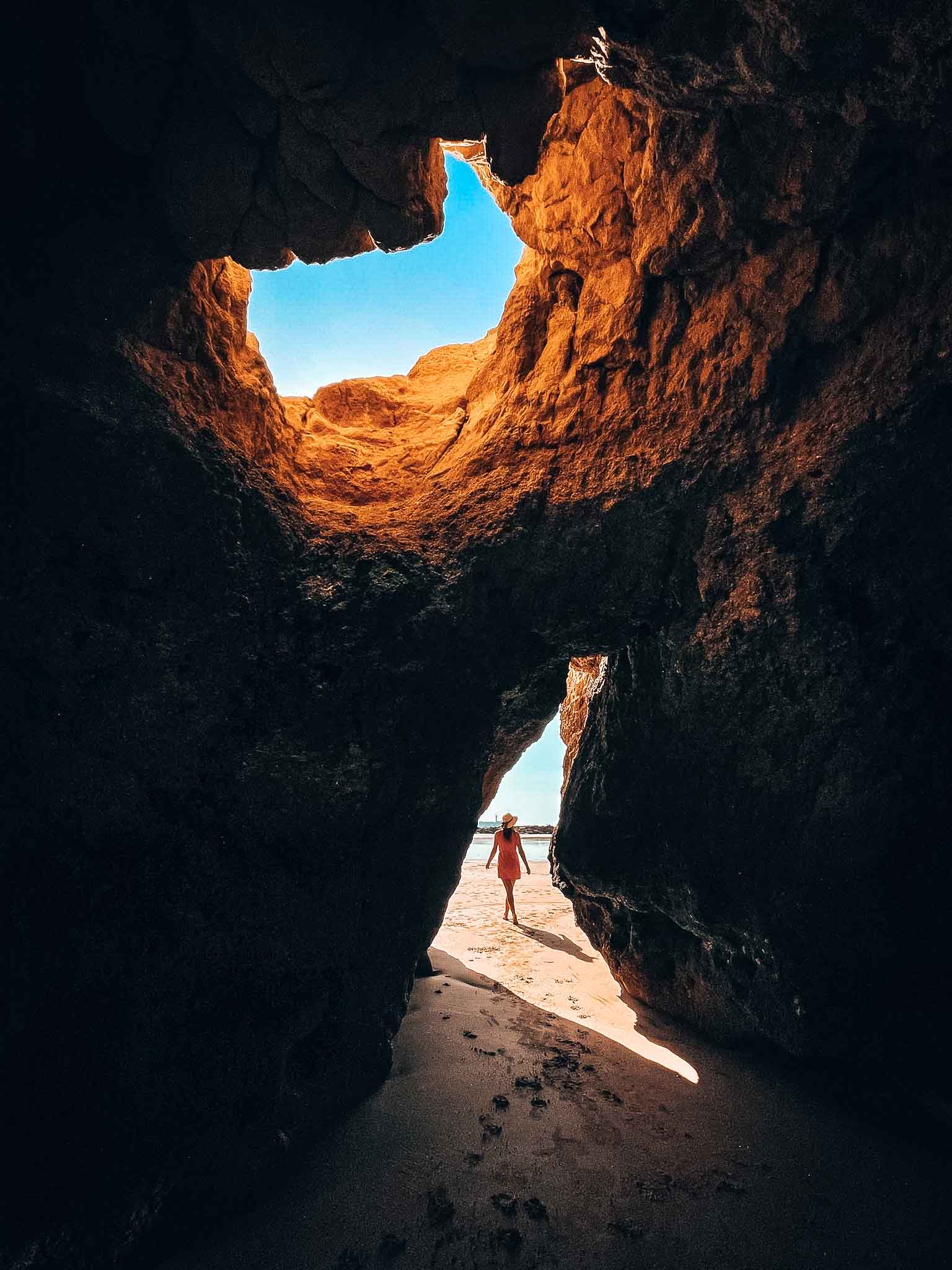 Caves and algars in Algarve Portugal