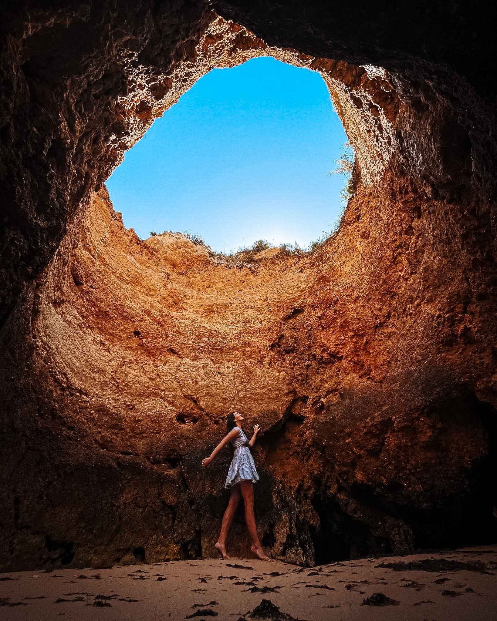 Caves and algars in Algarve Portugal
