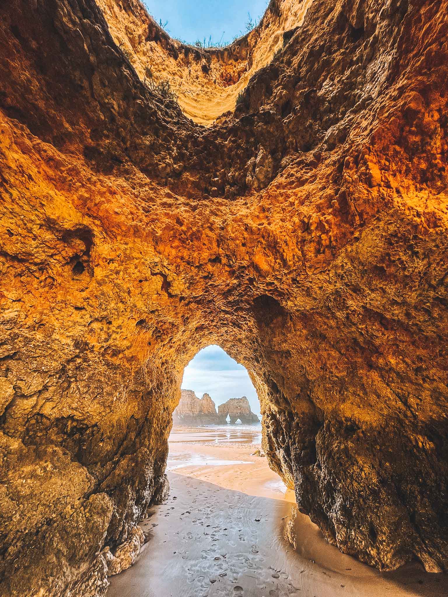 Caves and algars in Algarve Portugal