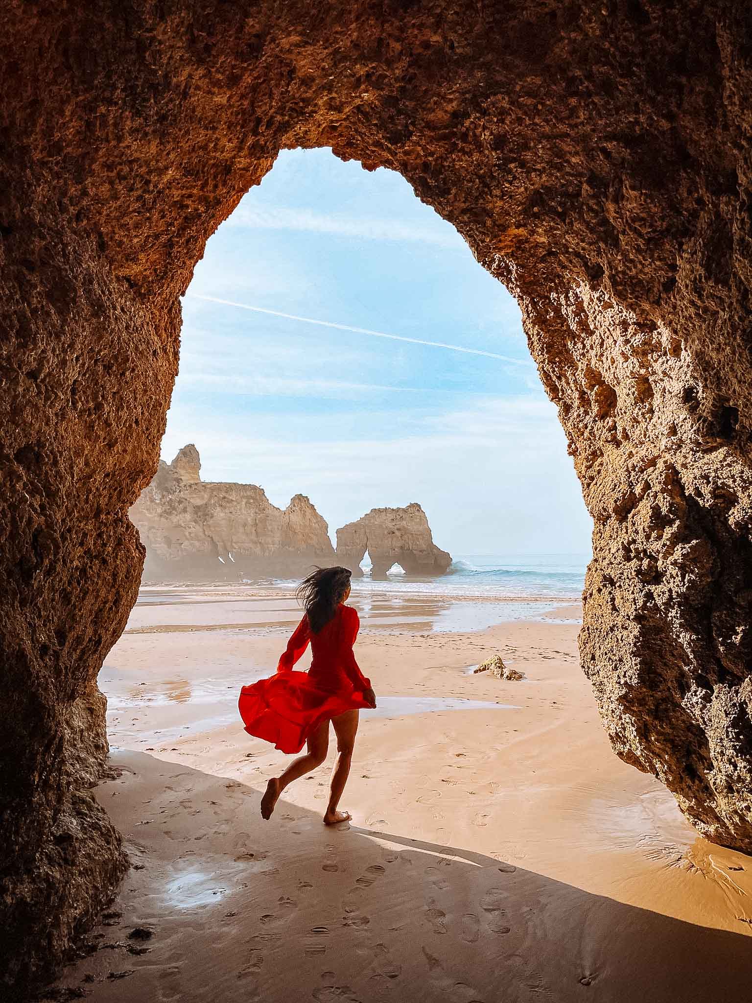 Caves and algars in Algarve Portugal - Praia dos Três Irmãos