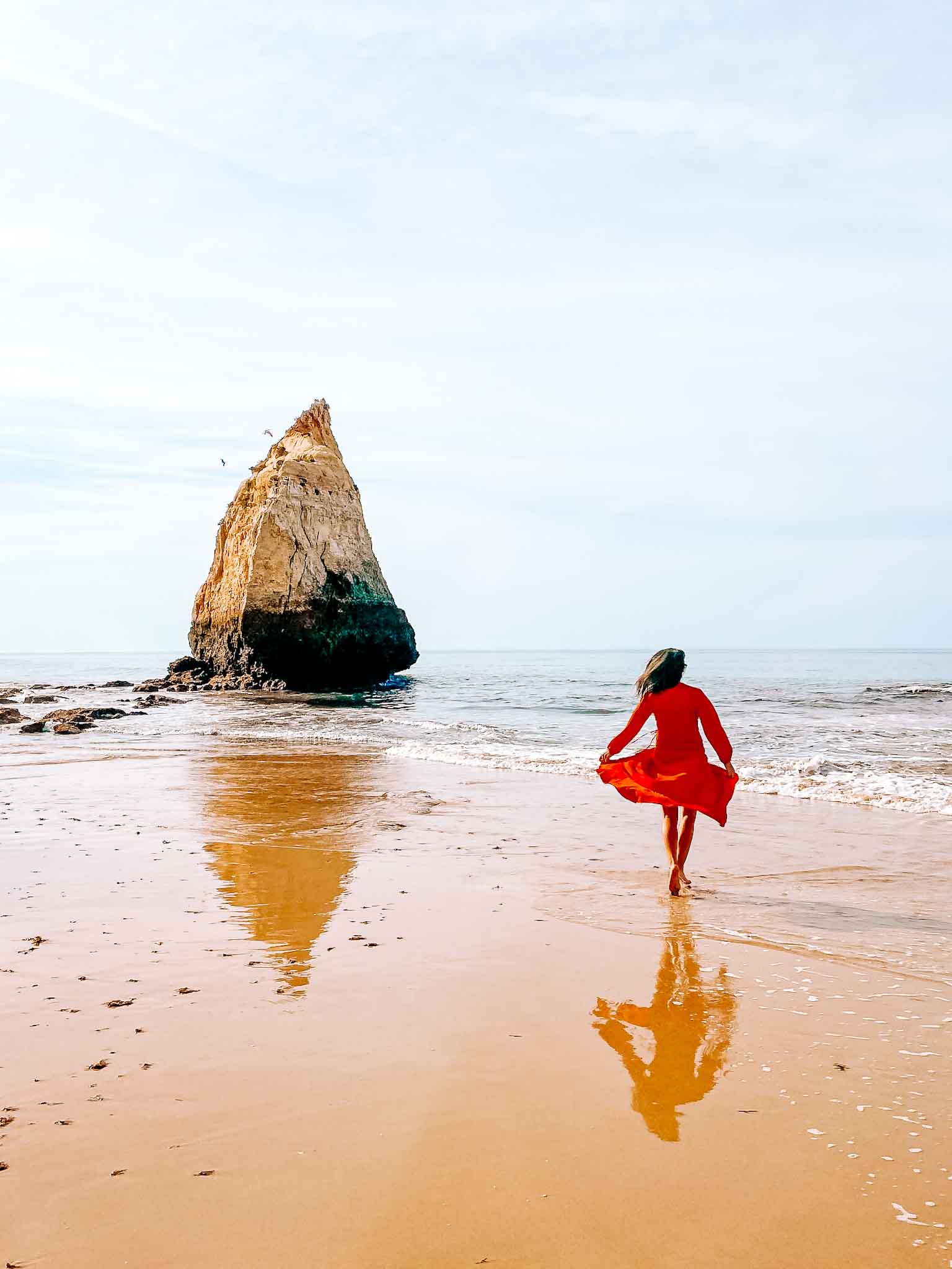 Hidden gems in Algarve - Diamond rock and algar at Praia dos Três Irmãos