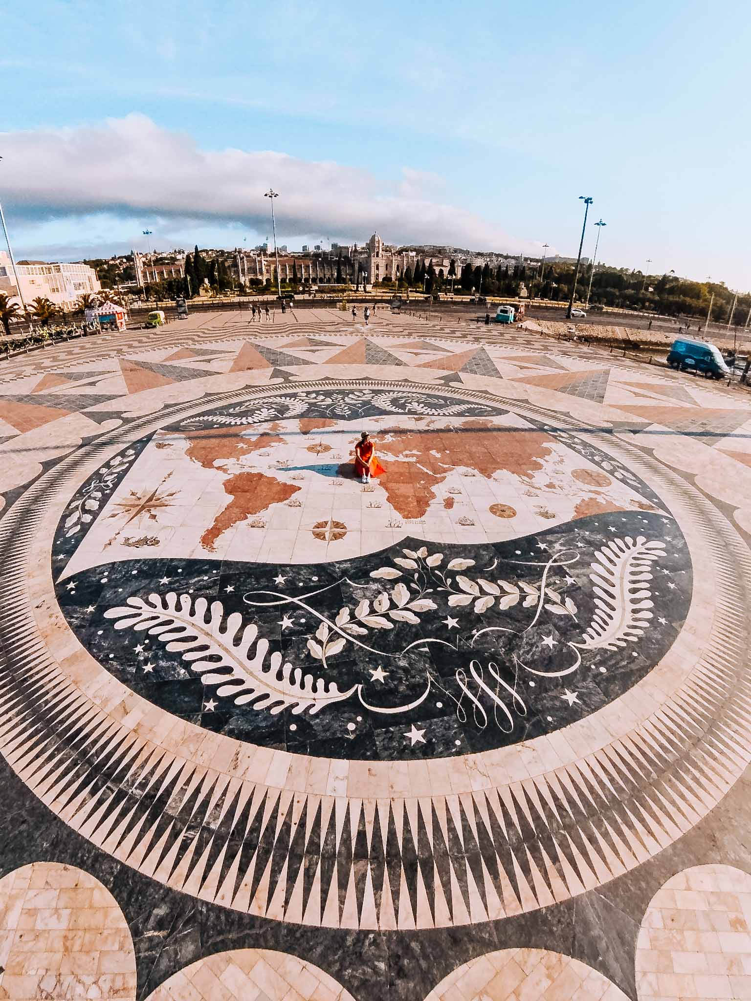 Best Instagram photo spots in Lisbon, Portugal - Monument of the Discoveries and Compass Rose
