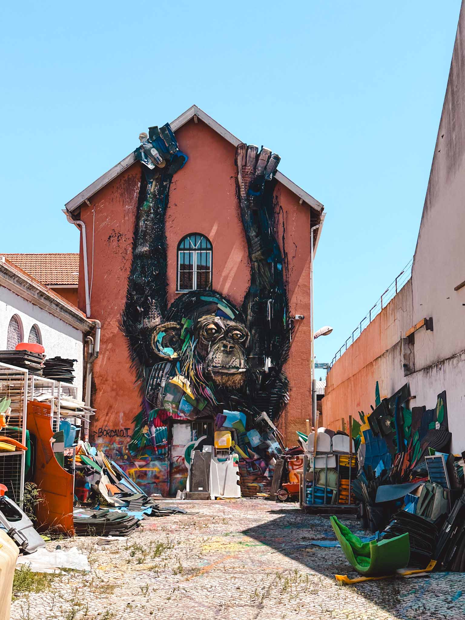Best Instagram photo spots in Lisbon, Portugal - Street Art by Bordalo II - Monkey