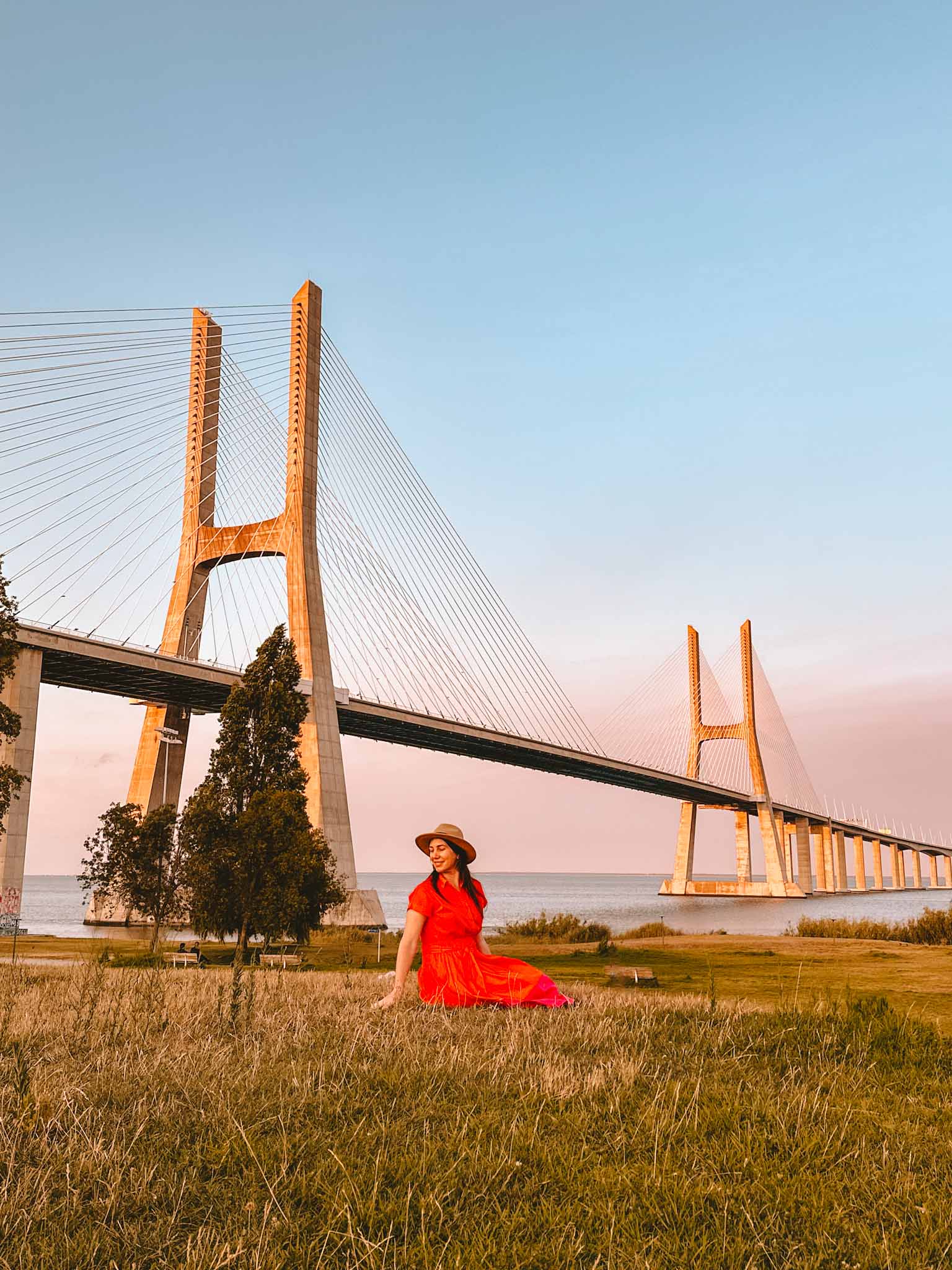 Best Instagram photo spots in Lisbon, Portugal - Vasco da Gama bridge from Tejo Park