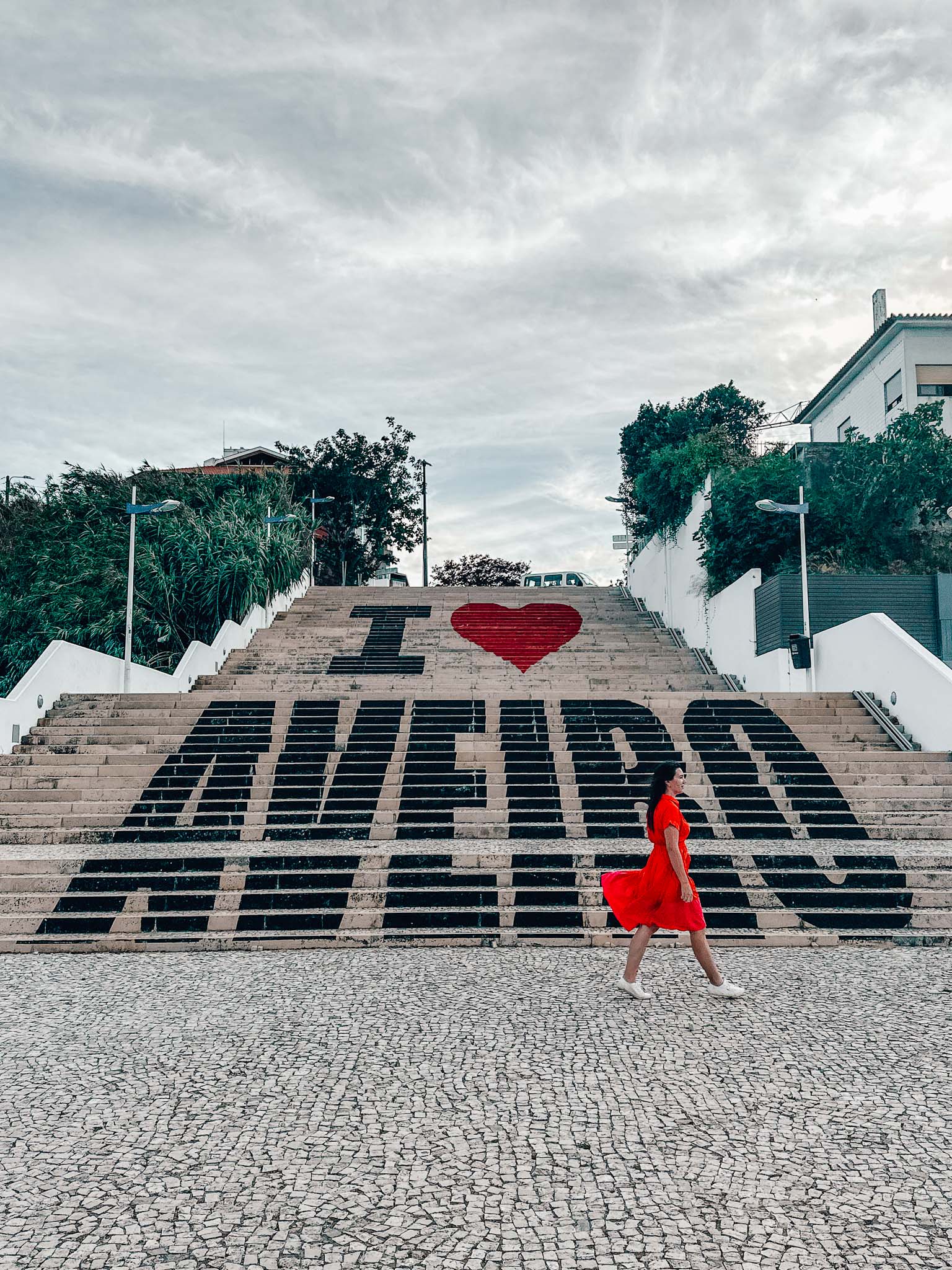 Best Instagram spots in Aveiro, Portugal - I love Aveiro stairs