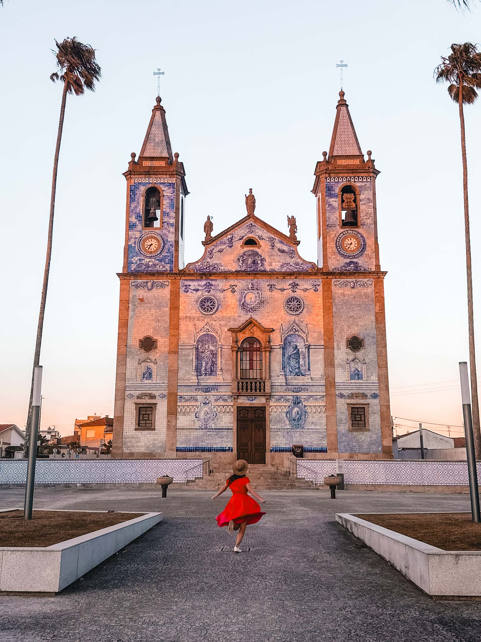 Best Instagram spots in Aveiro, Portugal - Igreja Paroquial de Cortegaça church with tiles