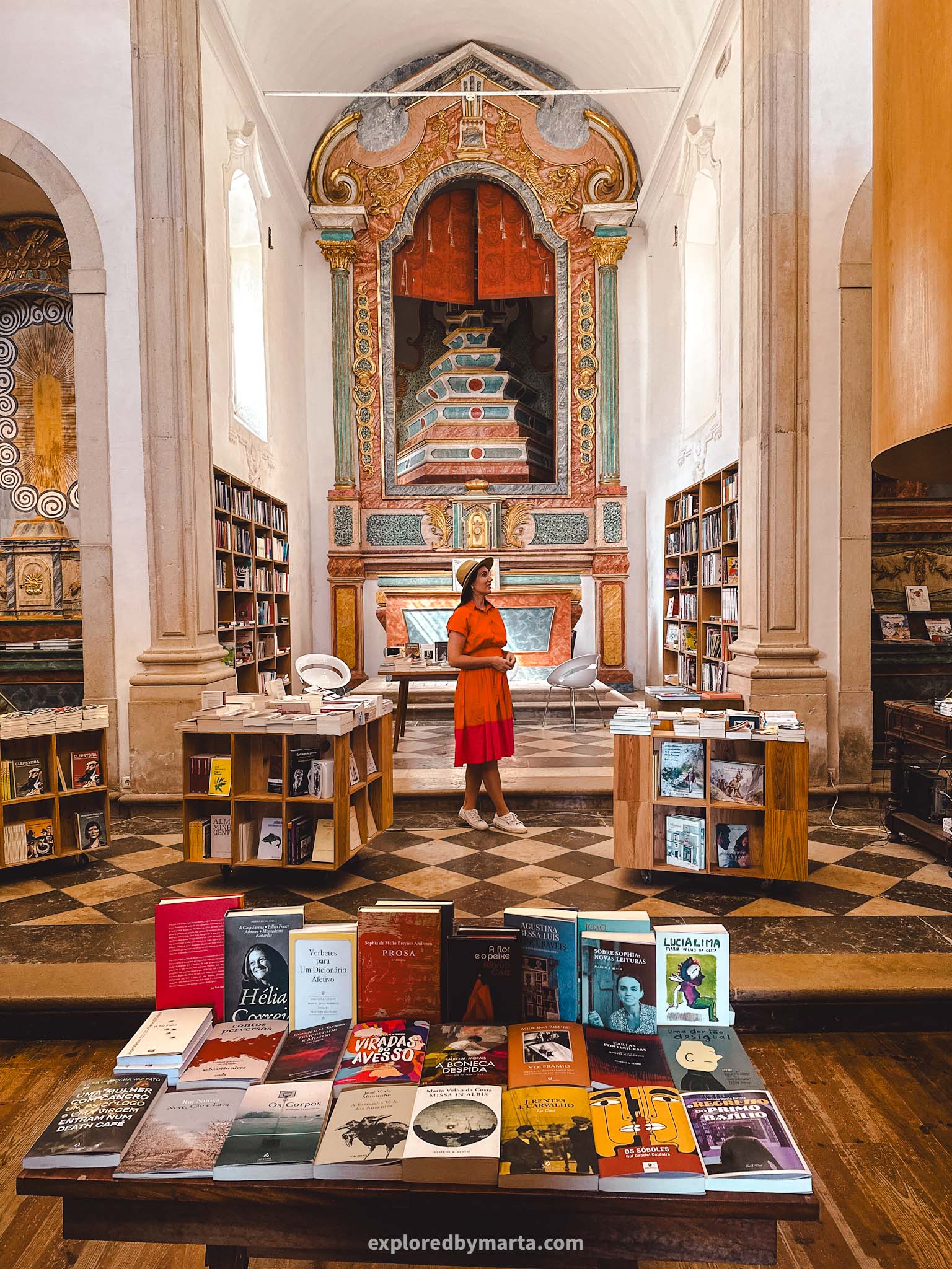 Óbidos, Portugal things to do-Livraria de São Tiago bookshop inside Igreja de São Tiago church