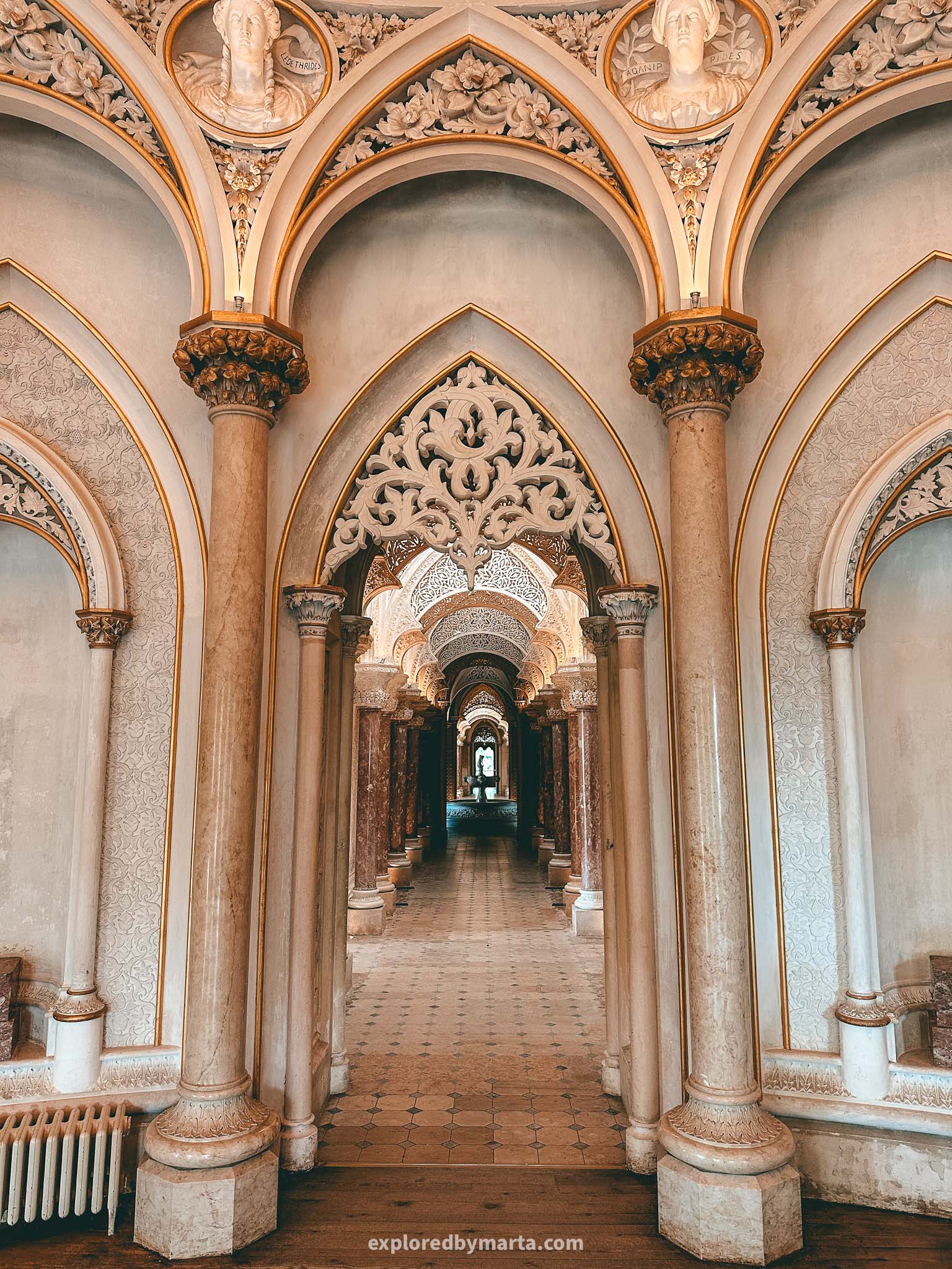 Sintra, Portugal-Park and Palace of Monserrate - rooms and hallways