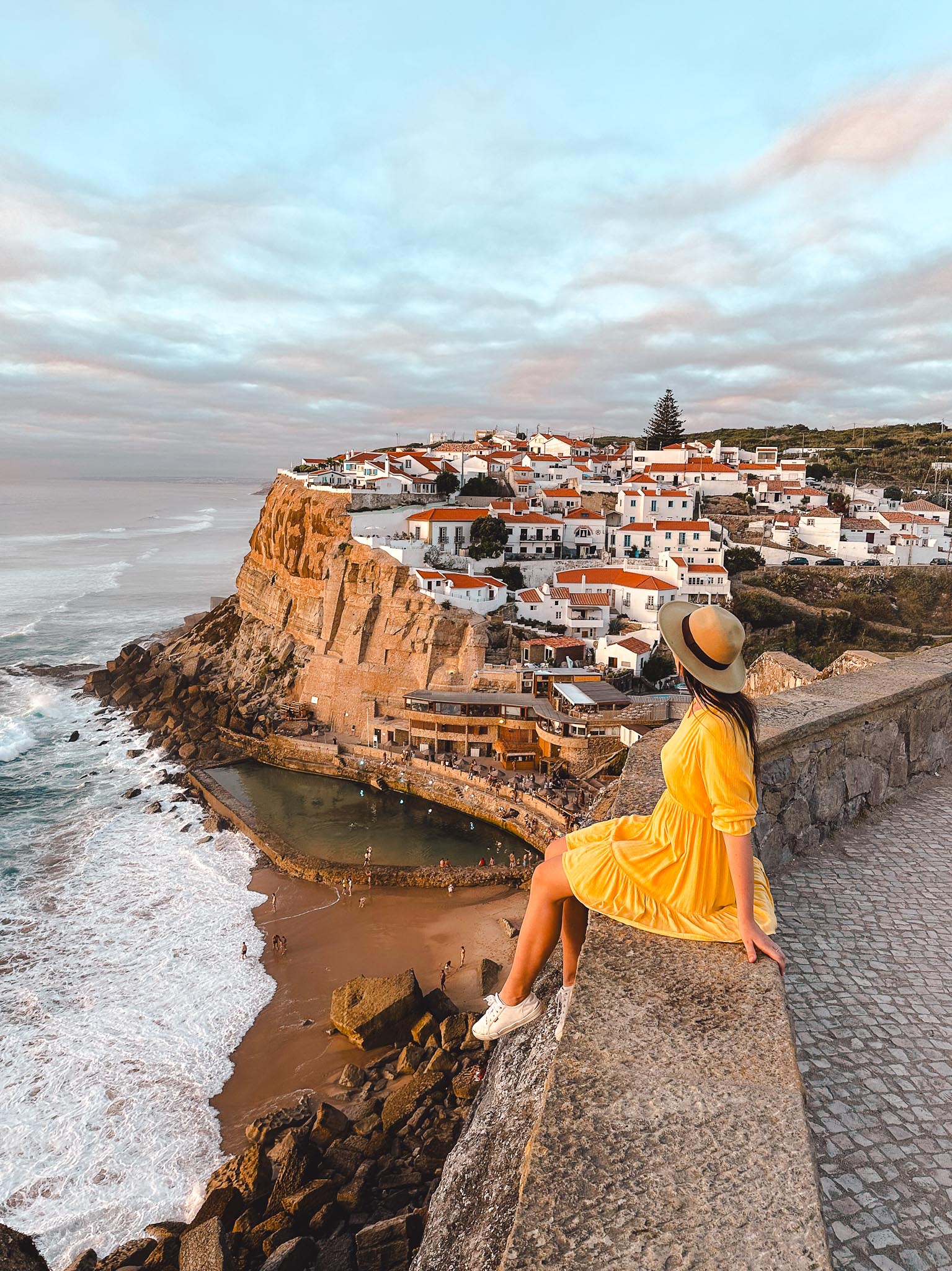 Azenhas do Mar in Portugal - coastal fishing village with rock pool and sweeping views over the Atlantic Ocean