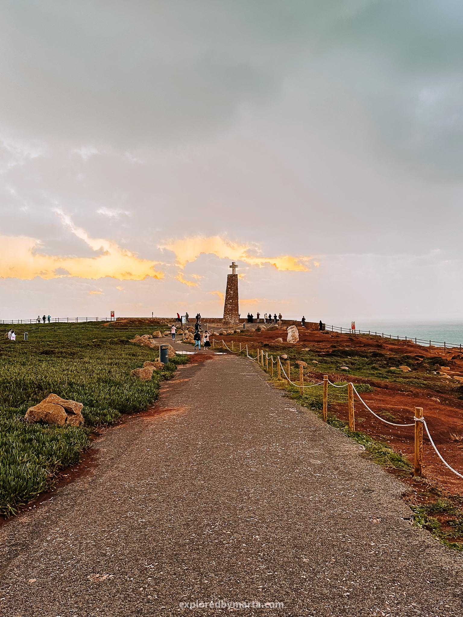 Sunset at Cabo da Roca in Portugal - the most Westernmost point in continental Portugal and Europe