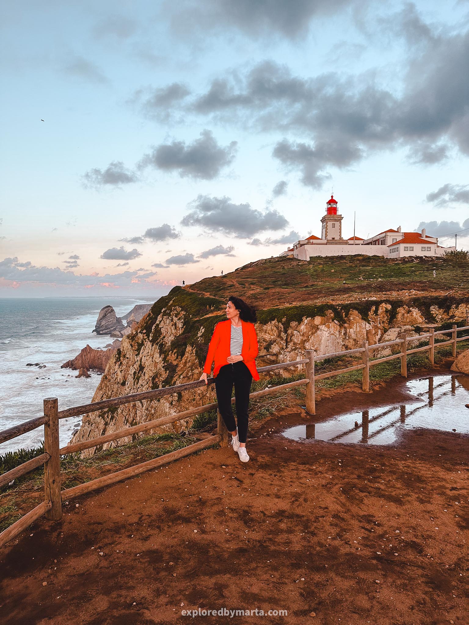 Sunset at Cabo da Roca in Portugal - the most Westernmost point in continental Portugal and Europe