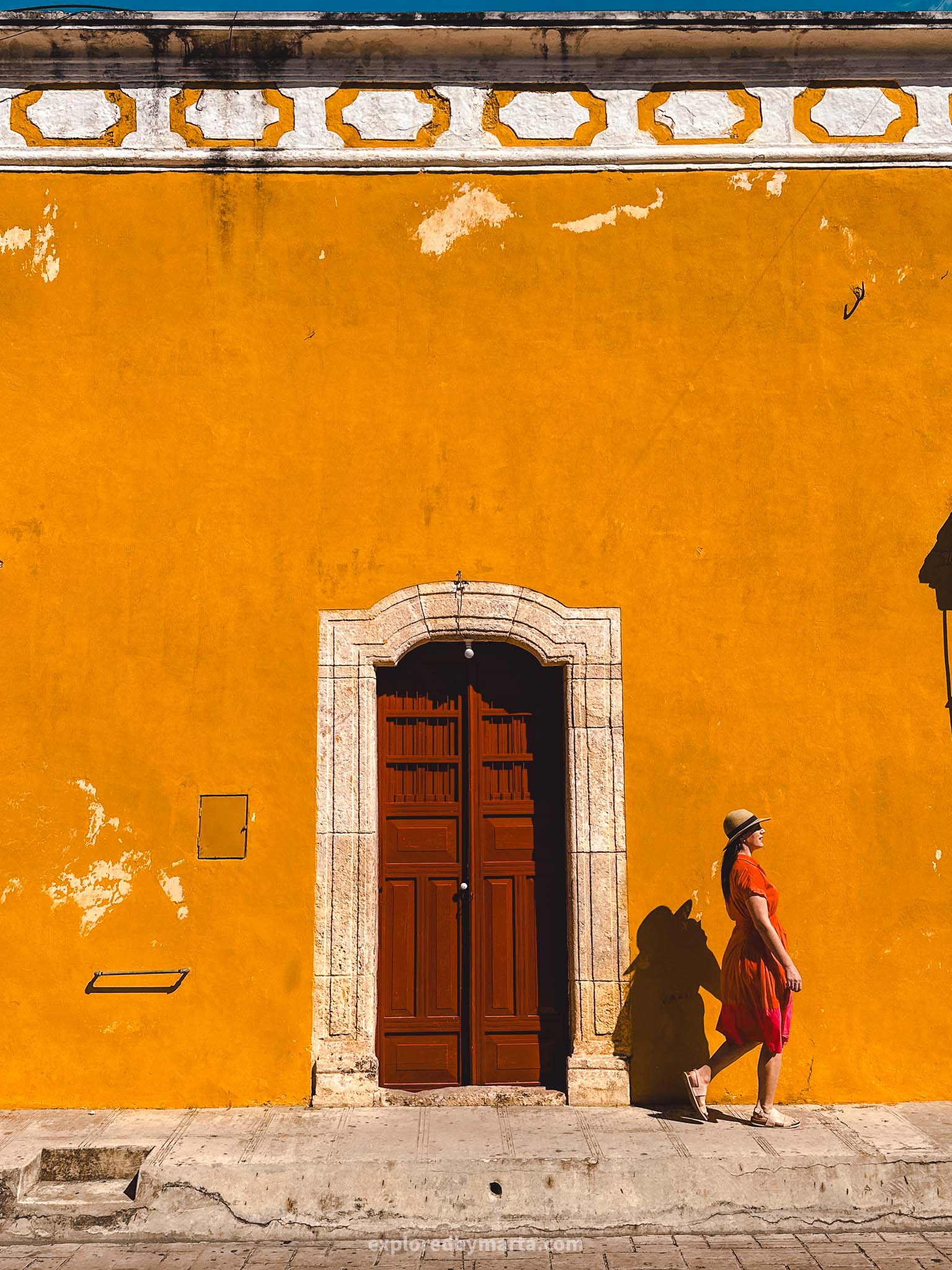 Izamal, Mexico-yellow colonial buildings in Izamal, one of Pueblos Magicos of Mexico