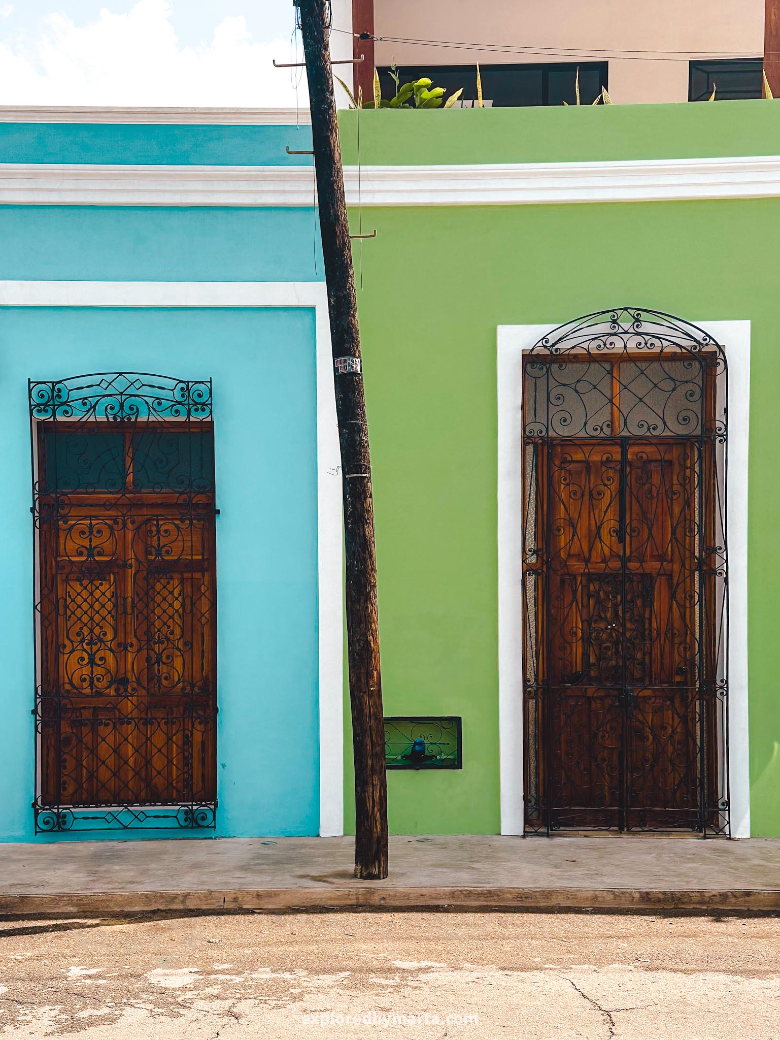 Merida, Mexico-best Instagram spots in Merida - colorful houses on Calle 64 street