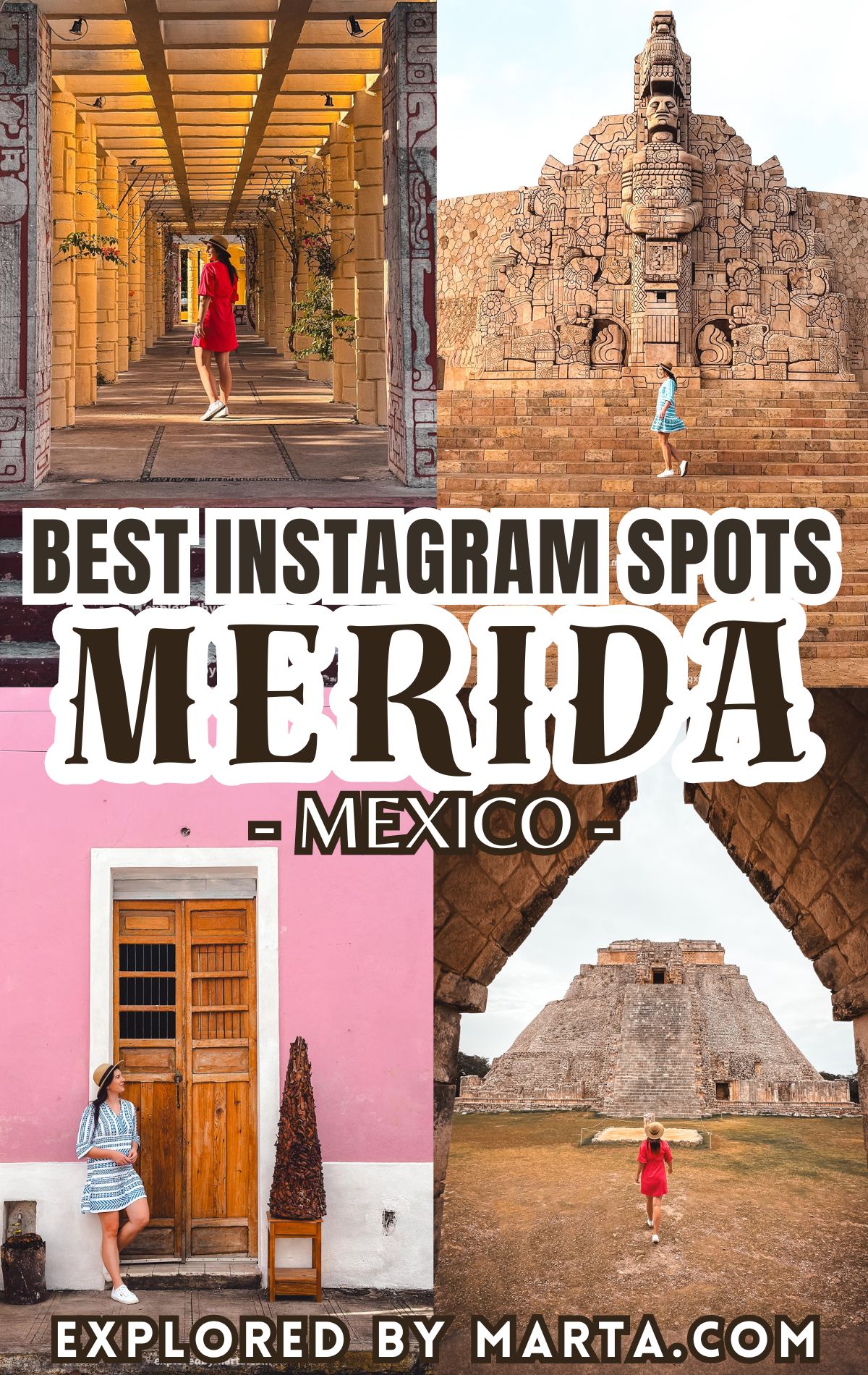 Most iconic Instagram spots in Merida, Mexico - photos for Pinterest