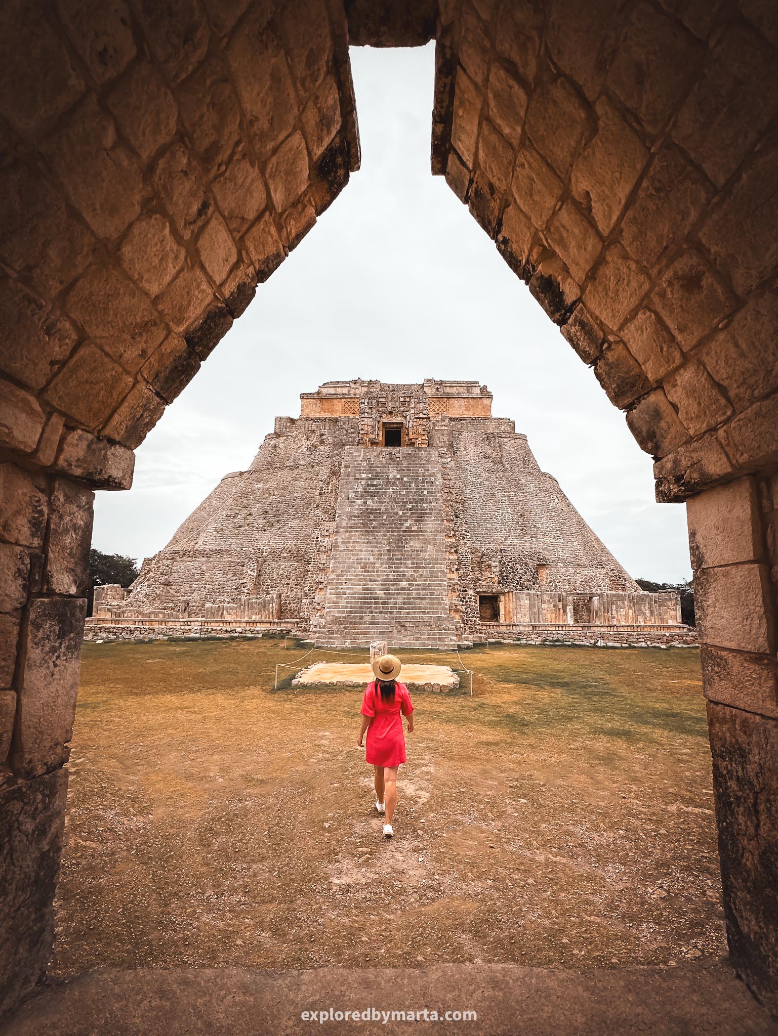 Yucatan peninsula, Mexico - Mayan pyramids and Mayan ruins around Yucatan - Uxmal archaeological zone in Ruta Puuc - Pyramid of the Magician