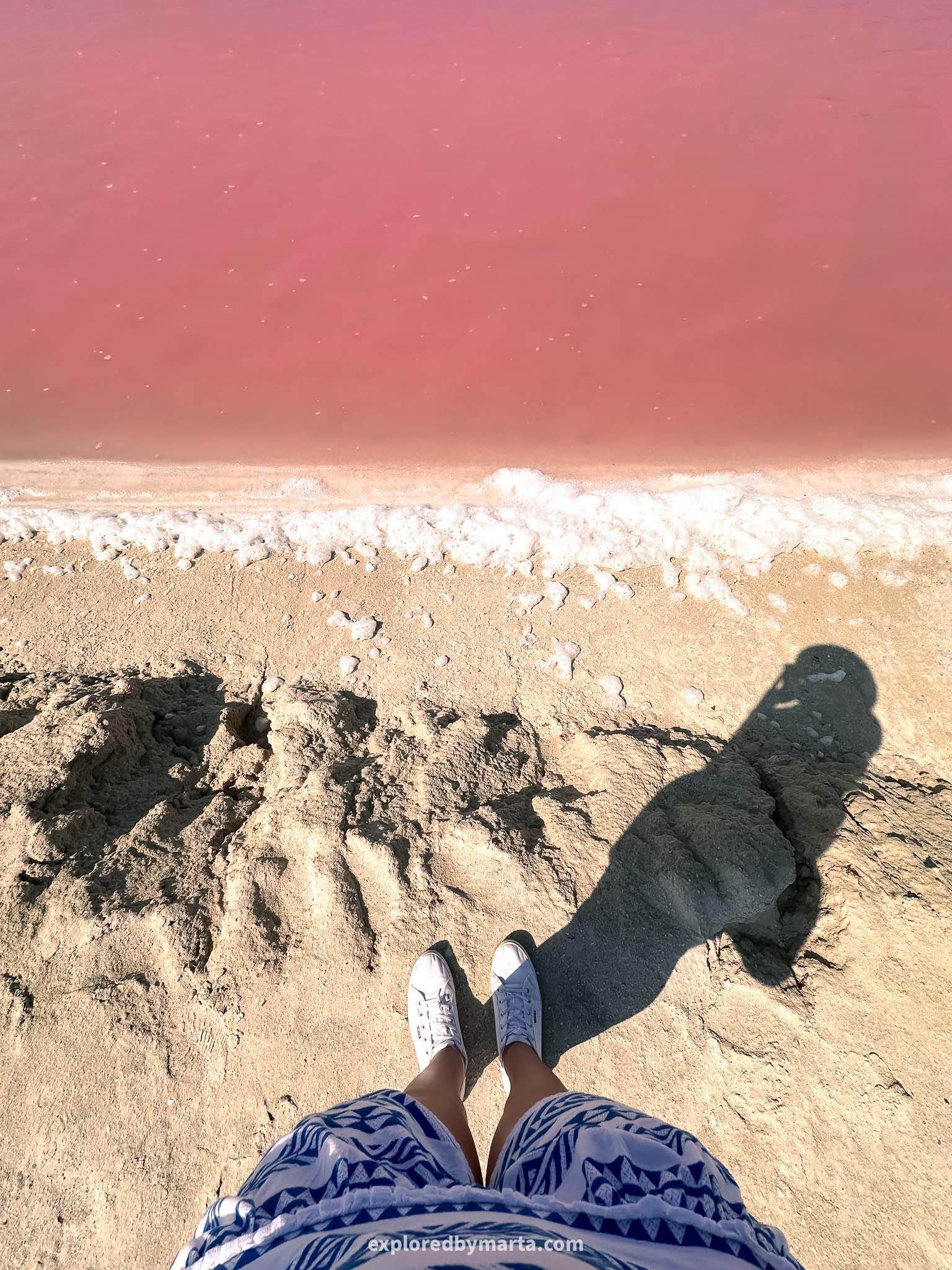 Pink salt lakes at Las Coloradas in Yucatan peninsula, Mexico