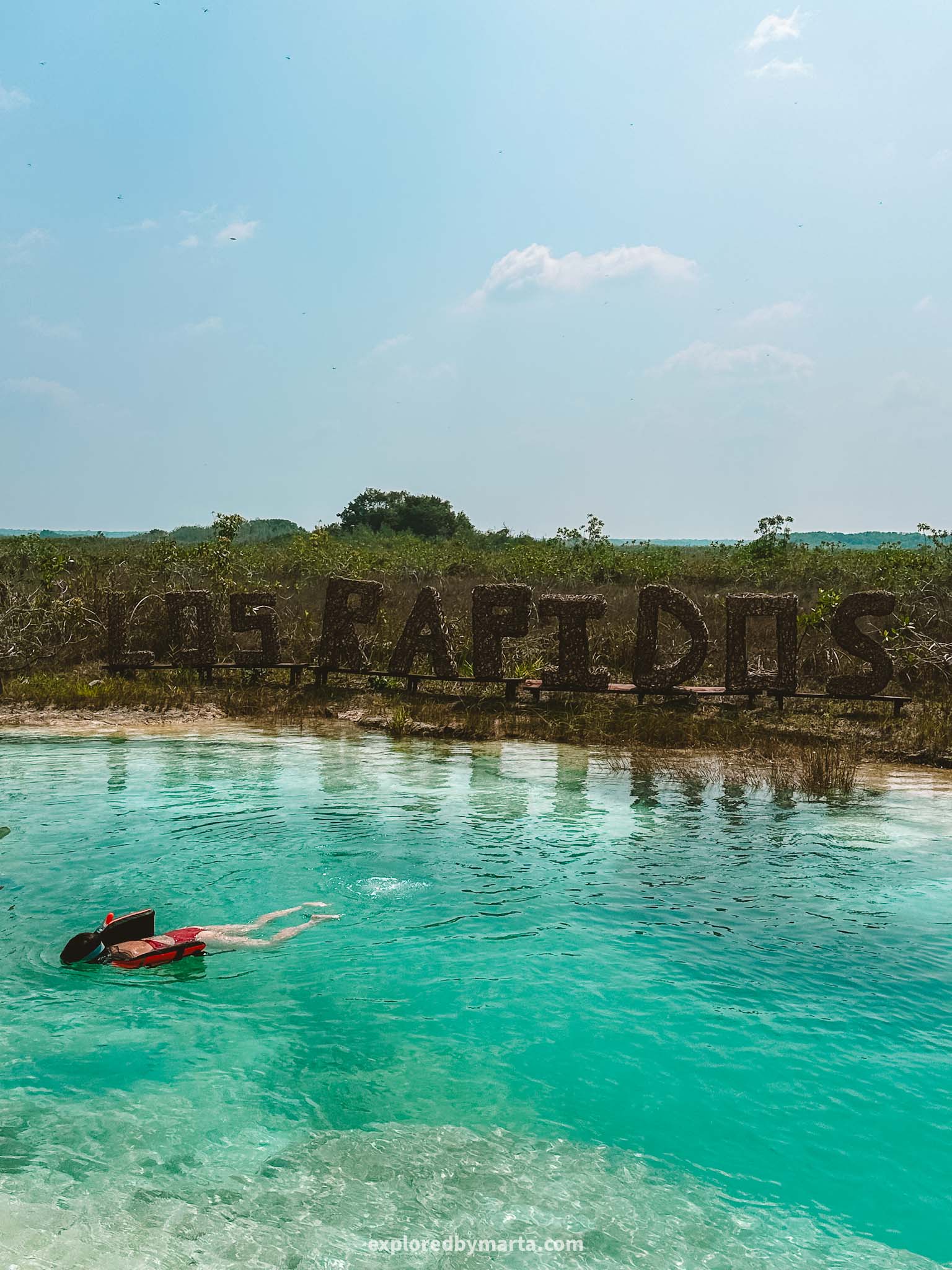 Bacalar, Mexico-best things to do in Bacalar - floating down the stream at Los Rapidos