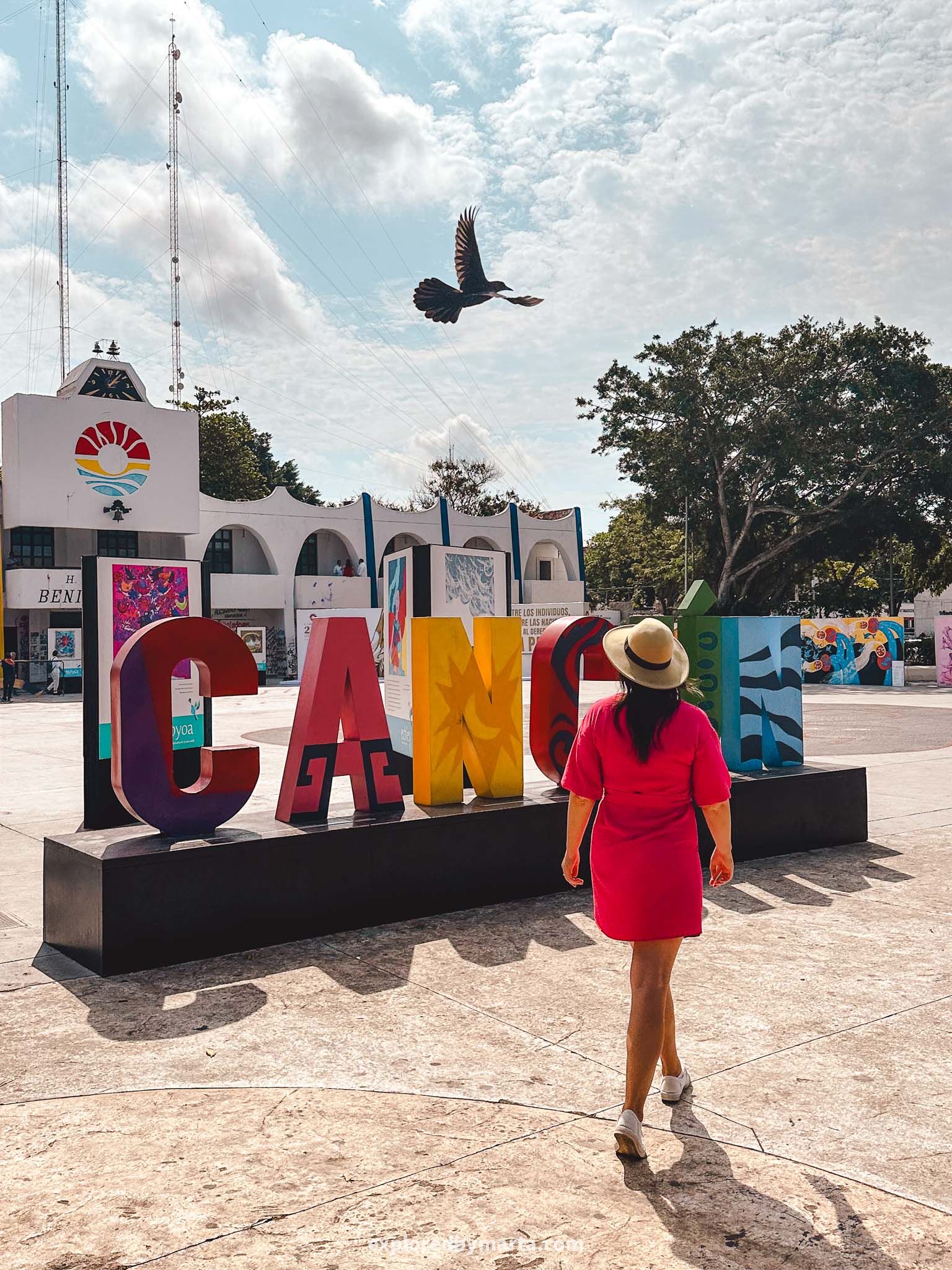 Cancun, Mexico - the colorful Cancun letters at Cancun downtown