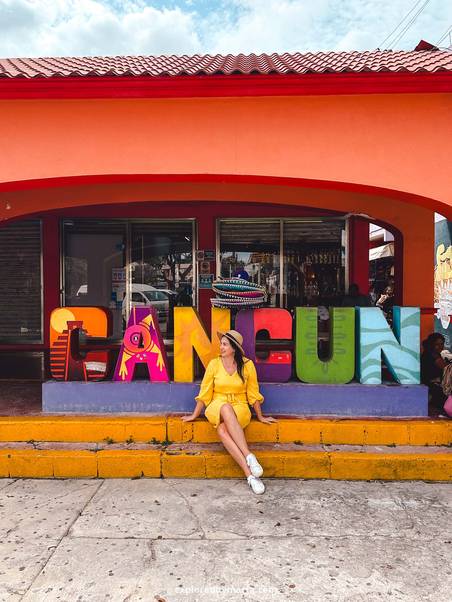 Cancun, Mexico - the colorful Cancun letters at Mercado 28