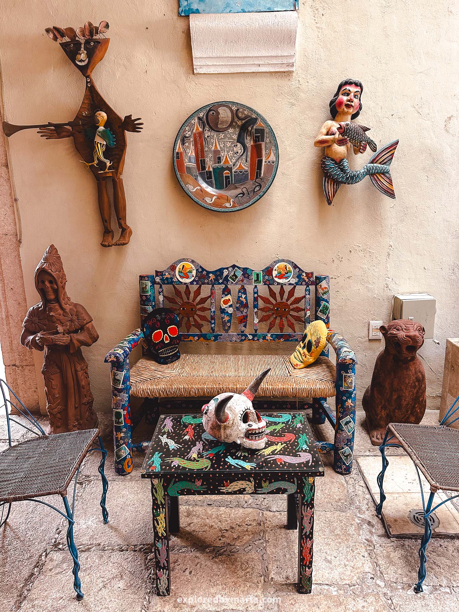 Valladolid, Mexico-Casa de los Venados museum in a private home in Valladolid featuring Mexical folk art objects