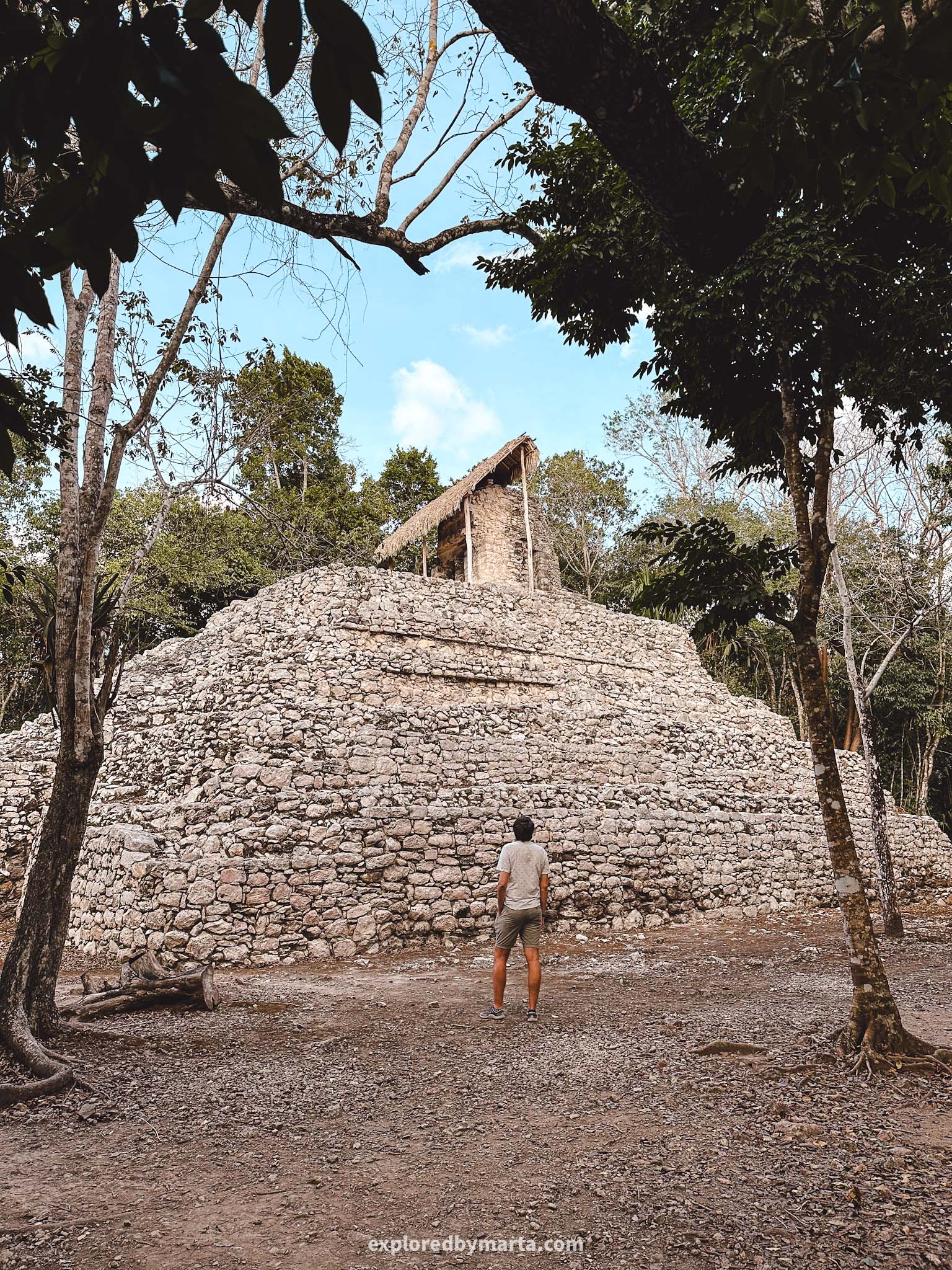 Yucatan Peninsula, Mexico - Mayan pyramids and ruins of an ancient Mayan city Coba at Coba archaeological zone