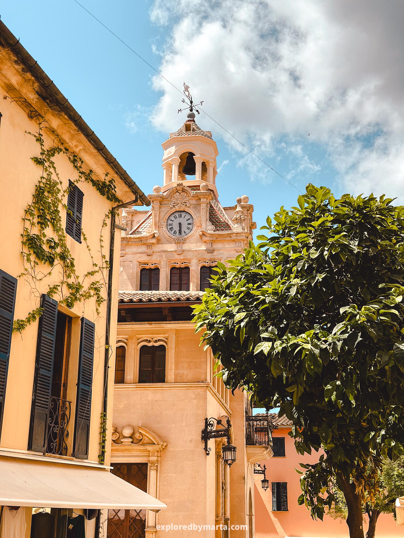 Alcudia Old Town, Mallorca, Spain-Plaça de la Constitució in Alcudia