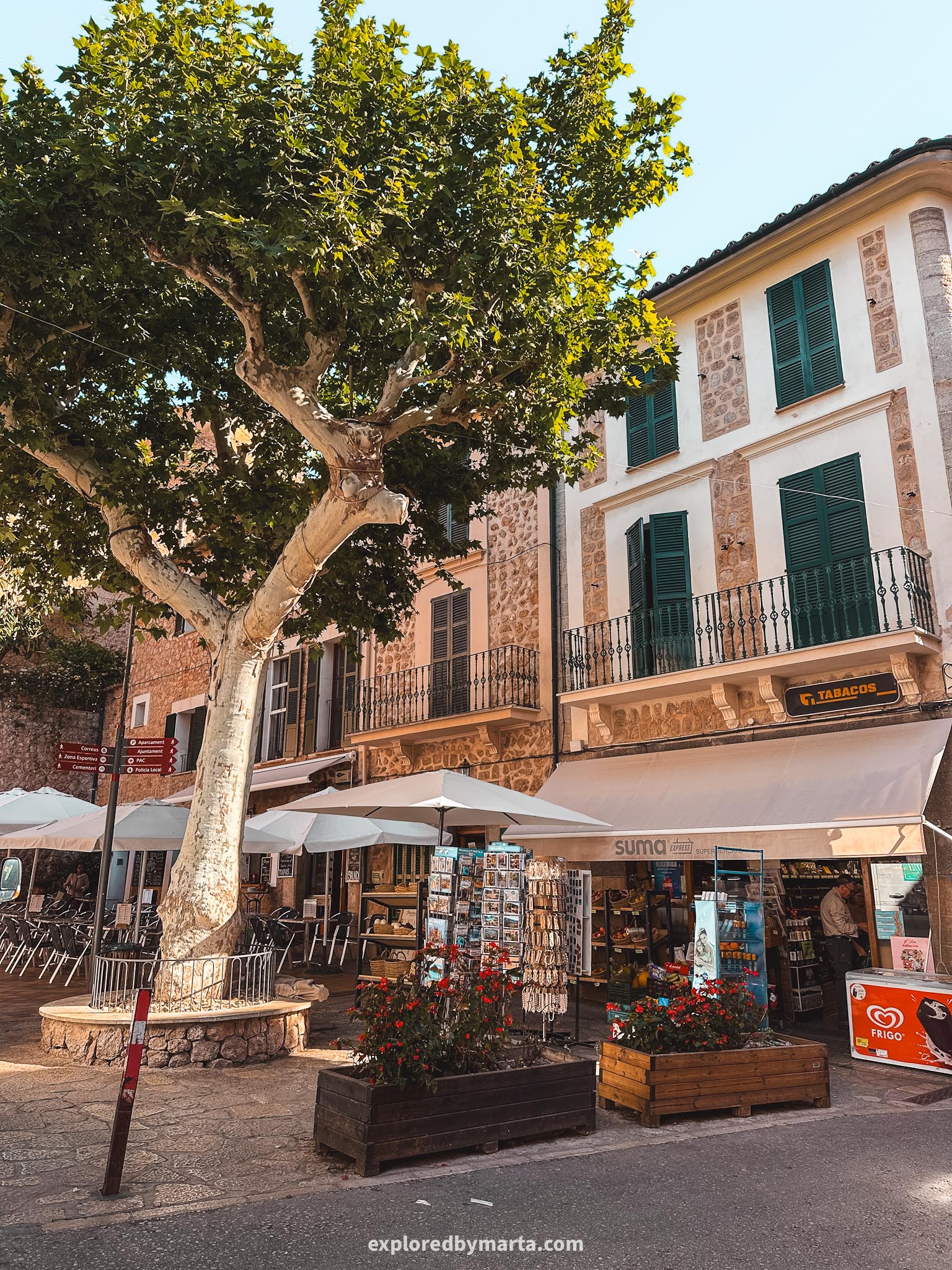 Fornalutx, Mallorca, Spain-Plaça d'Espanya in Fornalutx