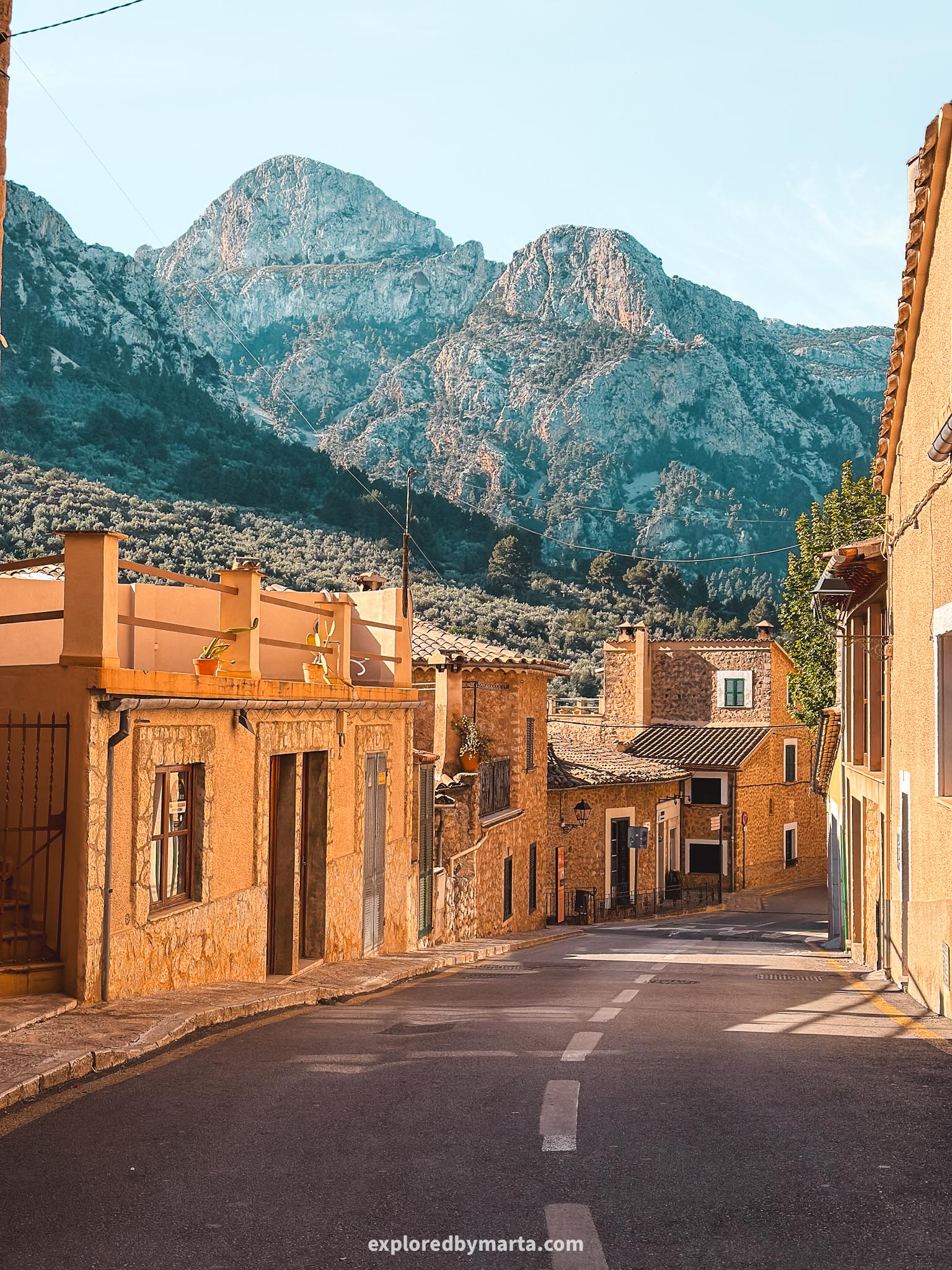 Fornalutx, Mallorca, Spain-Plaça d'Espanya in Fornalutx