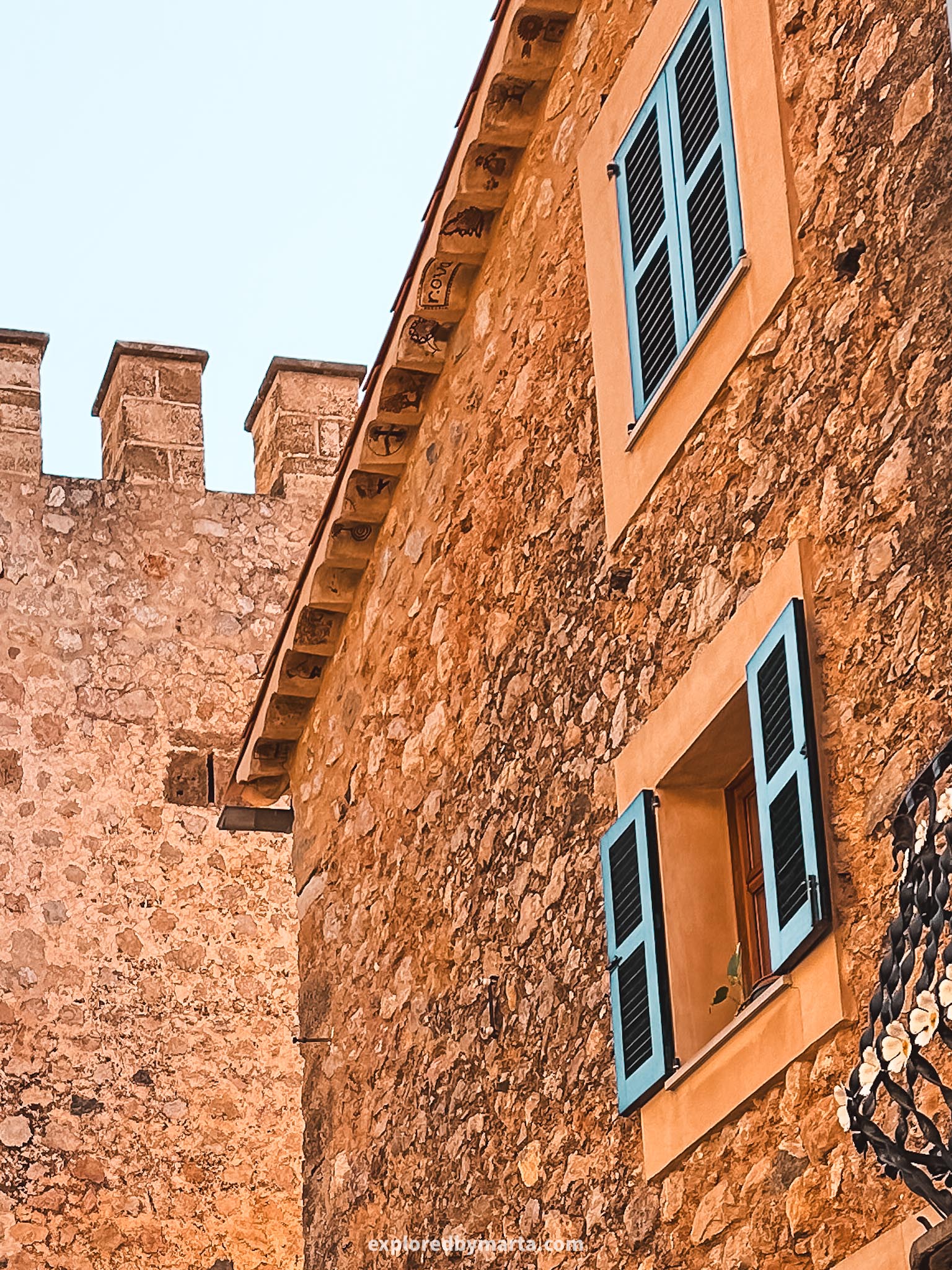 Fornalutx, Mallorca, Spain-painted roof tiles in Fornalutx