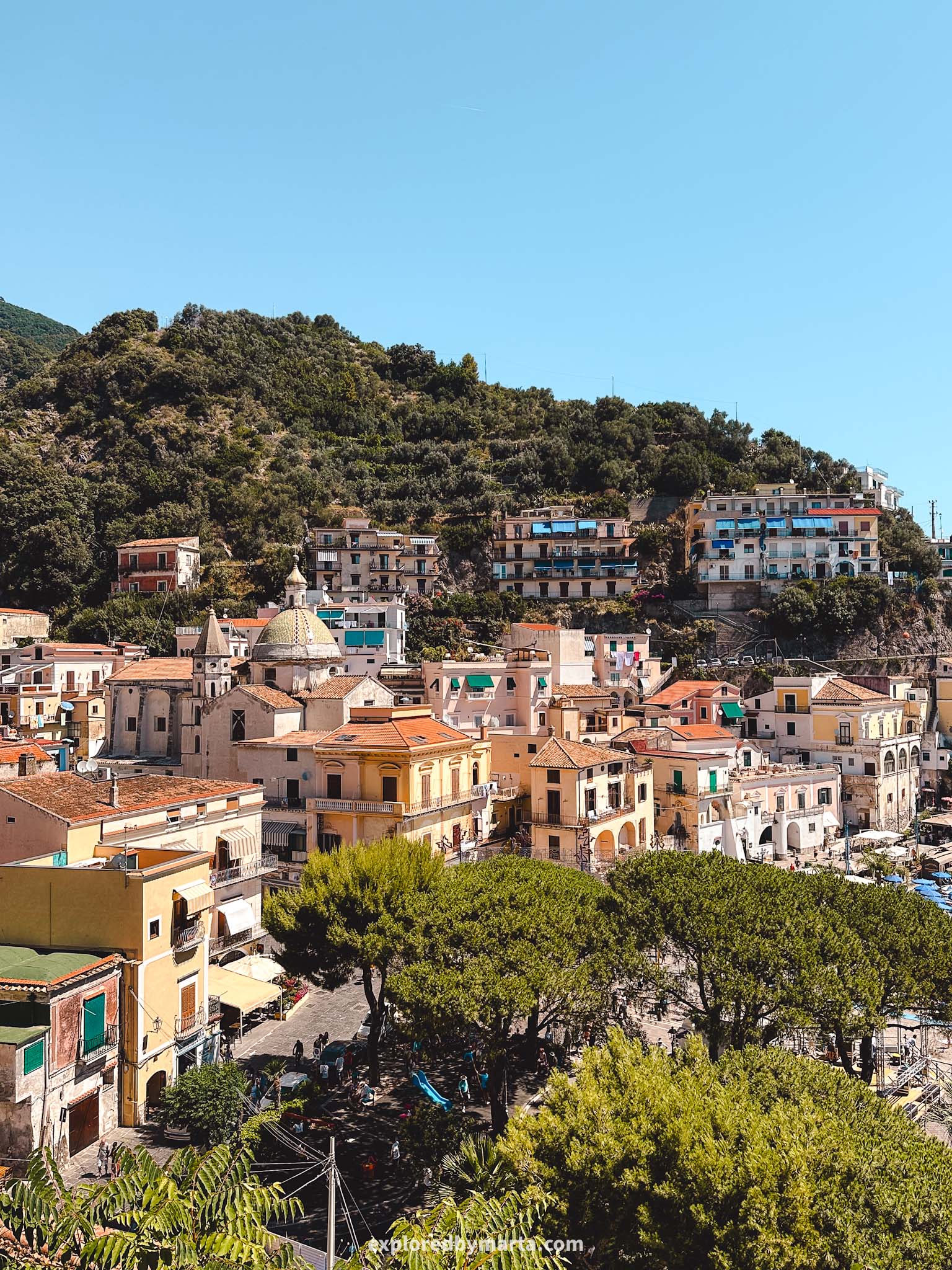 Cetara, Italy-Cetara from above from Amalfi Drive road