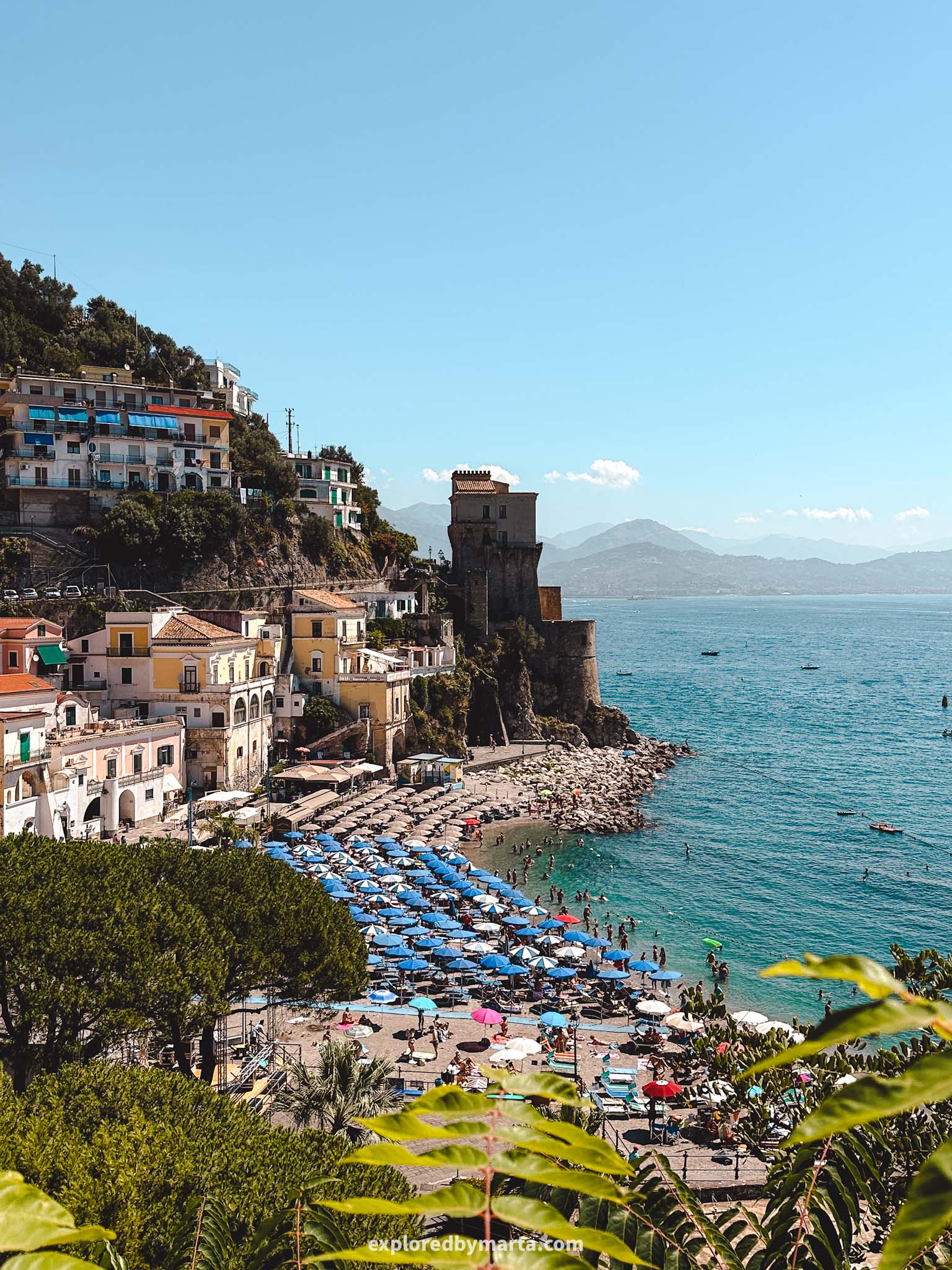 Cetara, Italy-Cetara from above from Amalfi Drive road
