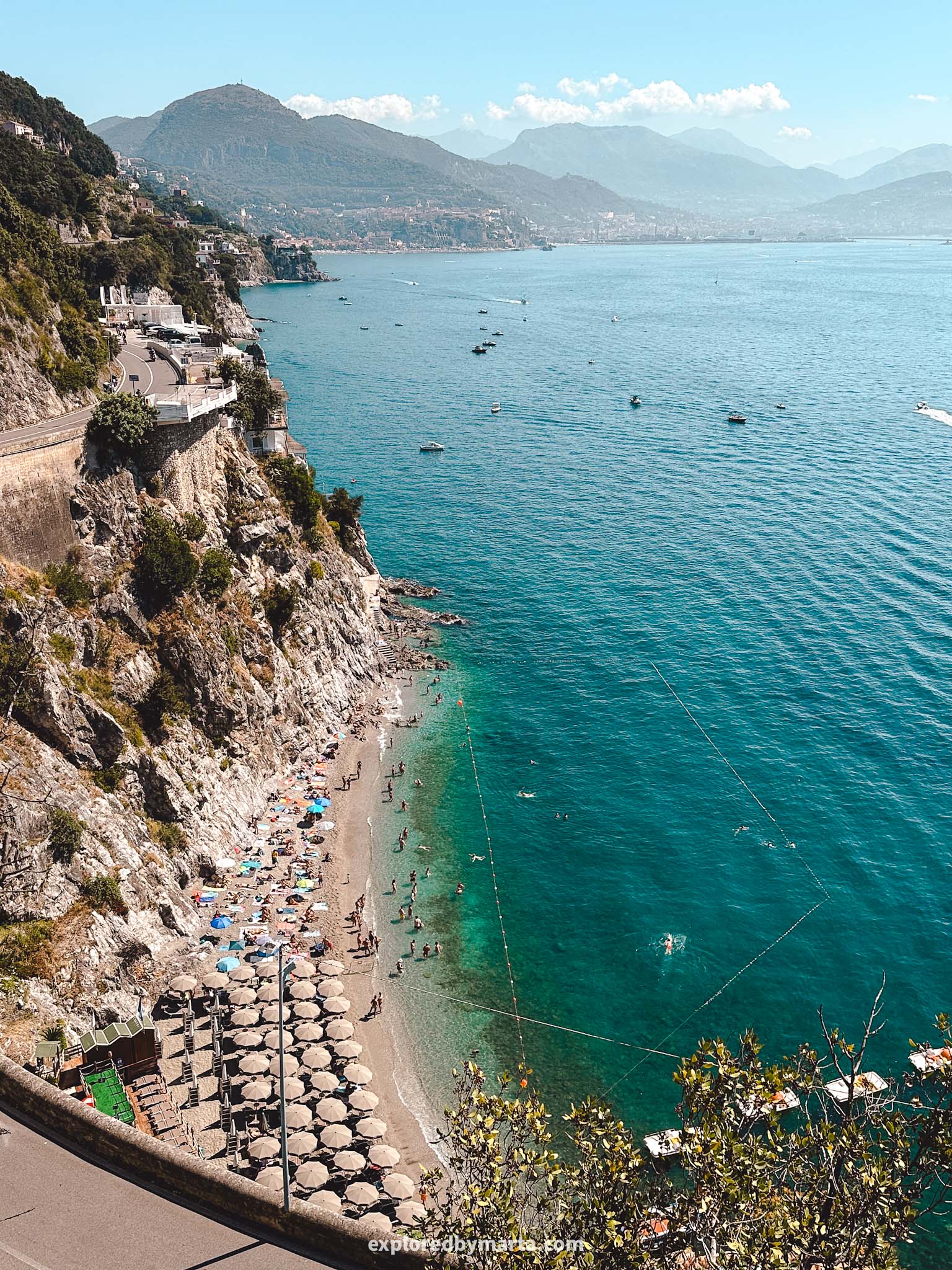 Cetara, Italy-Spiaggia del Lannio from above