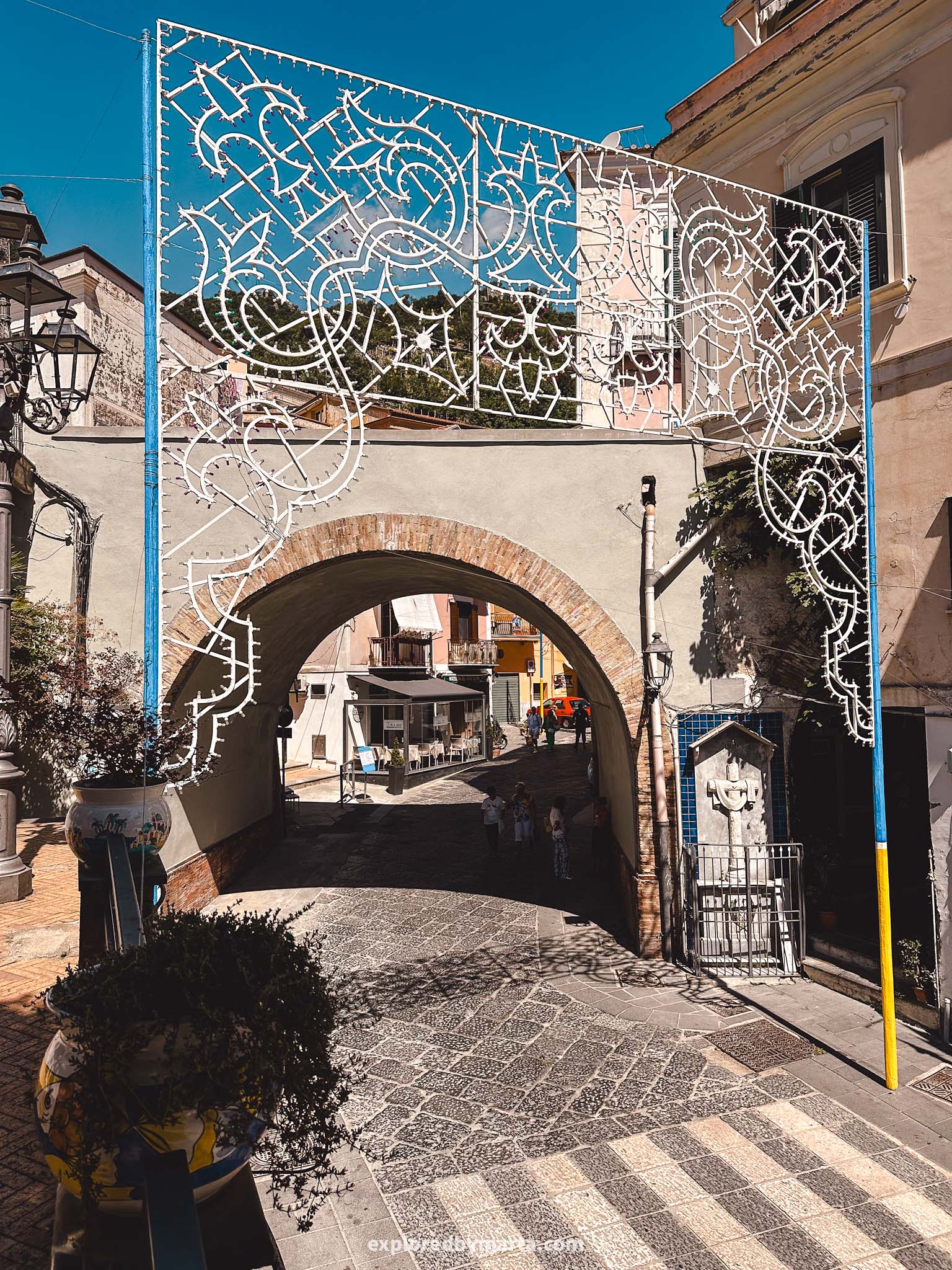 Cetara, Italy-main shopping street in Cetara, Corso Garibaldi