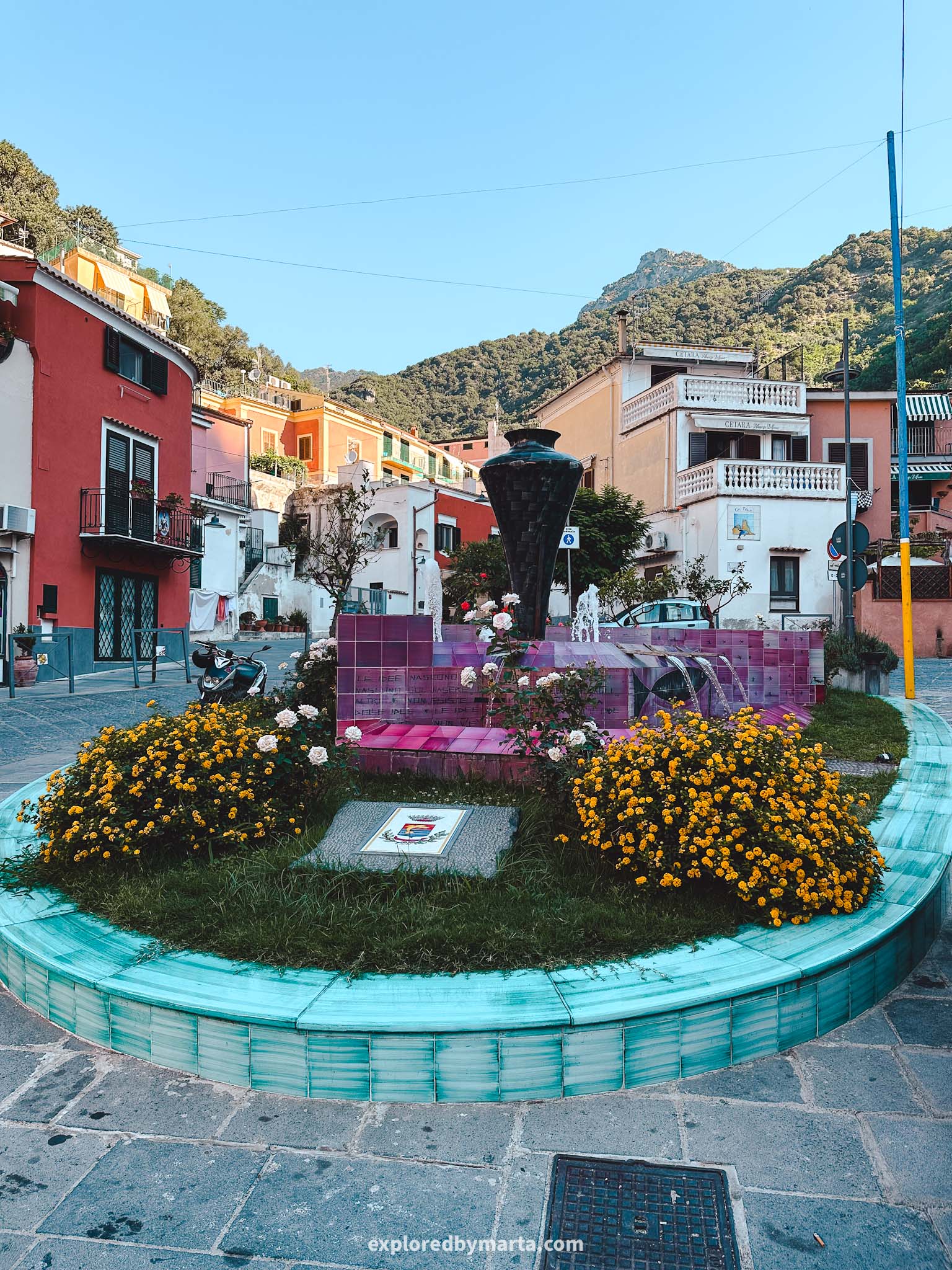 Cetara, Italy-main shopping street in Cetara, Corso Garibaldi