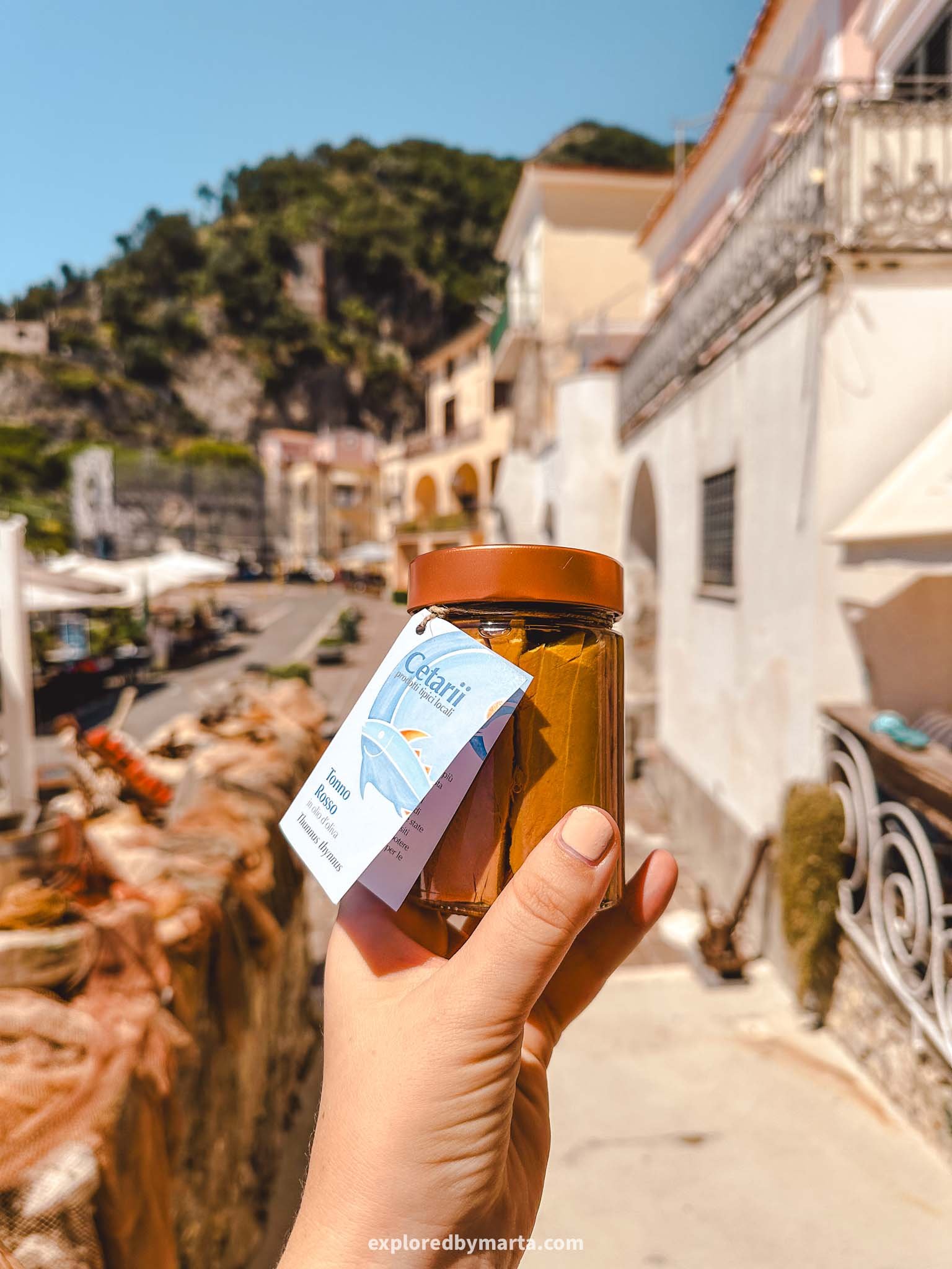 Cetara, Italy-the famous Cetara tuna can be bought in local gourmet shops