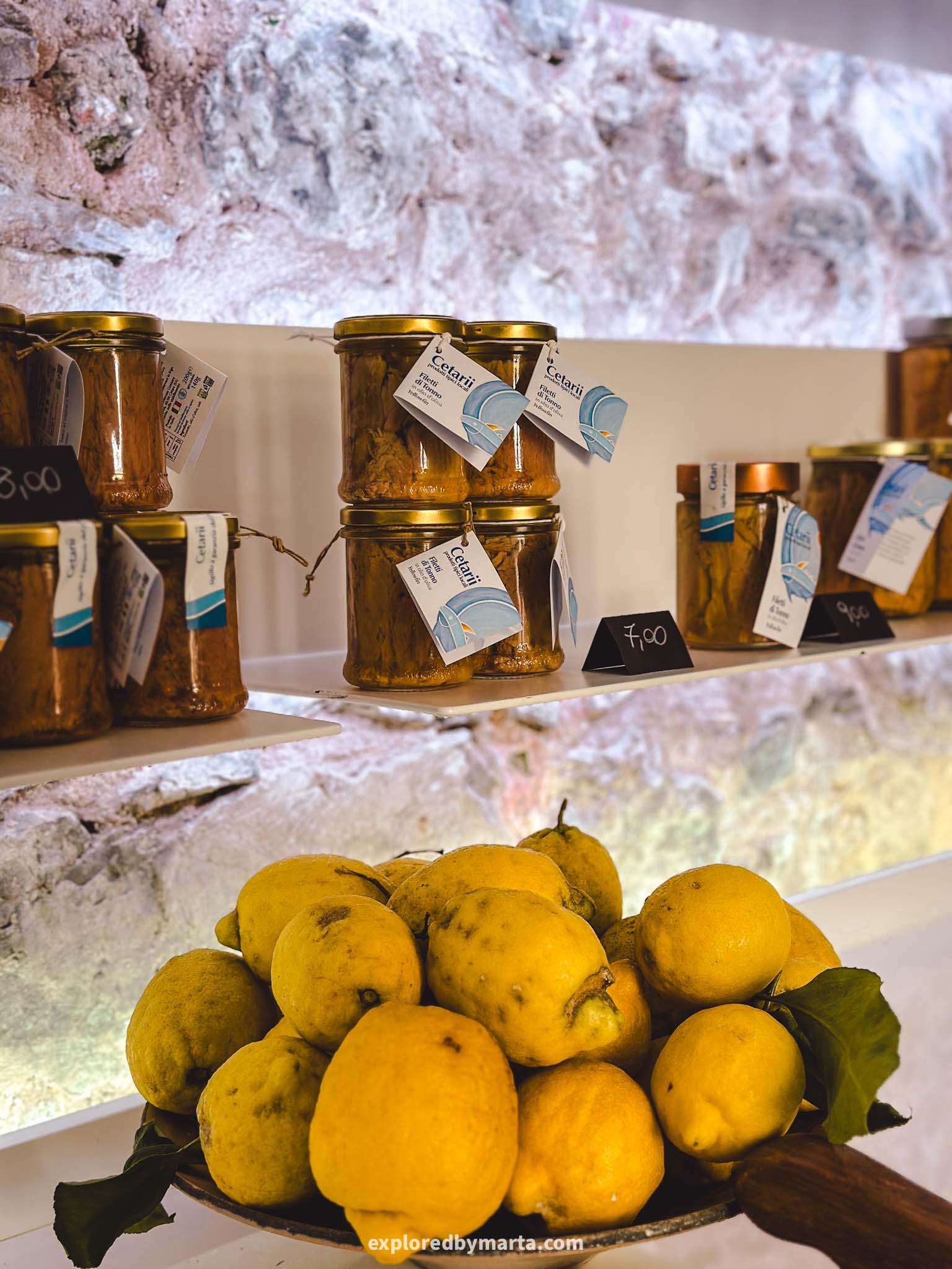 Cetara, Italy-the famous Cetara tuna can be bought in local gourmet shops