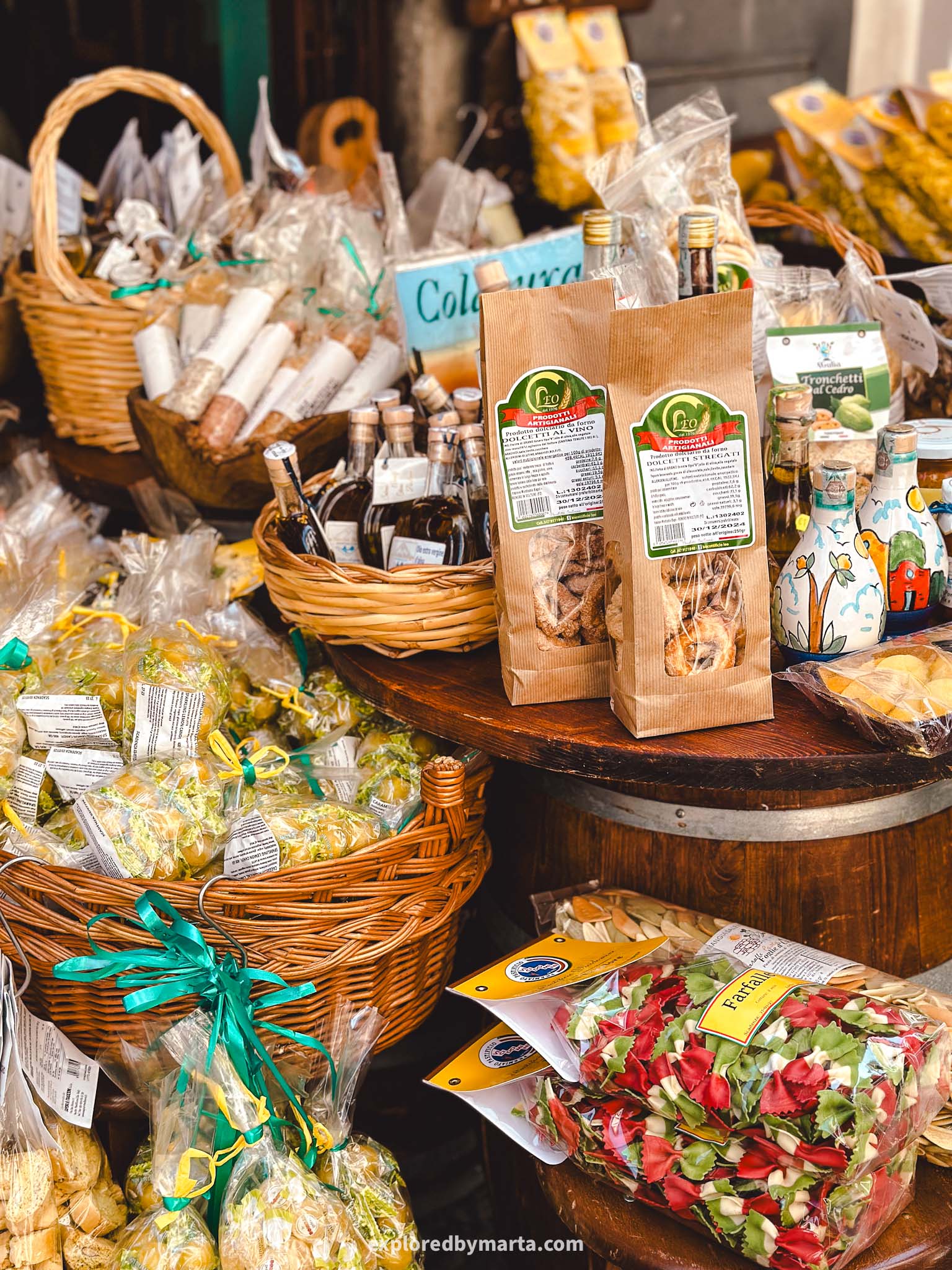 Vietri sul Mare, Italy-local products in gourmet shops in Vietri sul Mare