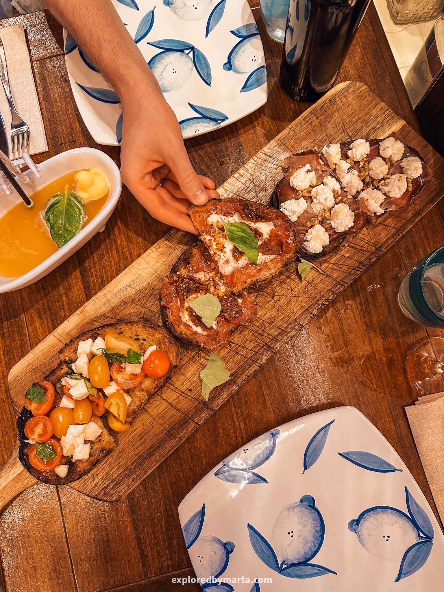 Maiori, Italy-iconic bruschettas at Casa Ferraiuolo restaurant in Maiori
